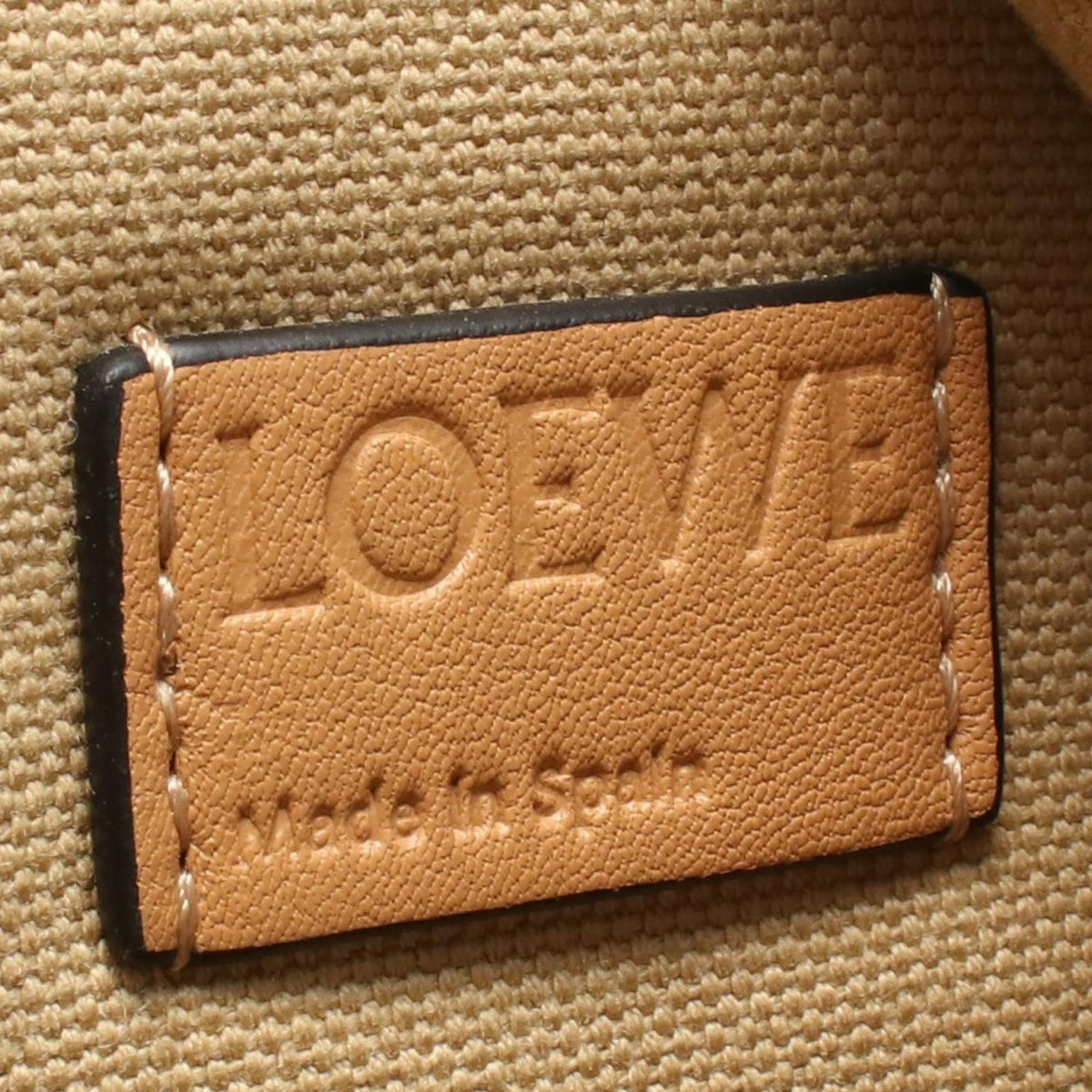 LOEWE Canvas and Leather Backpack — Beige