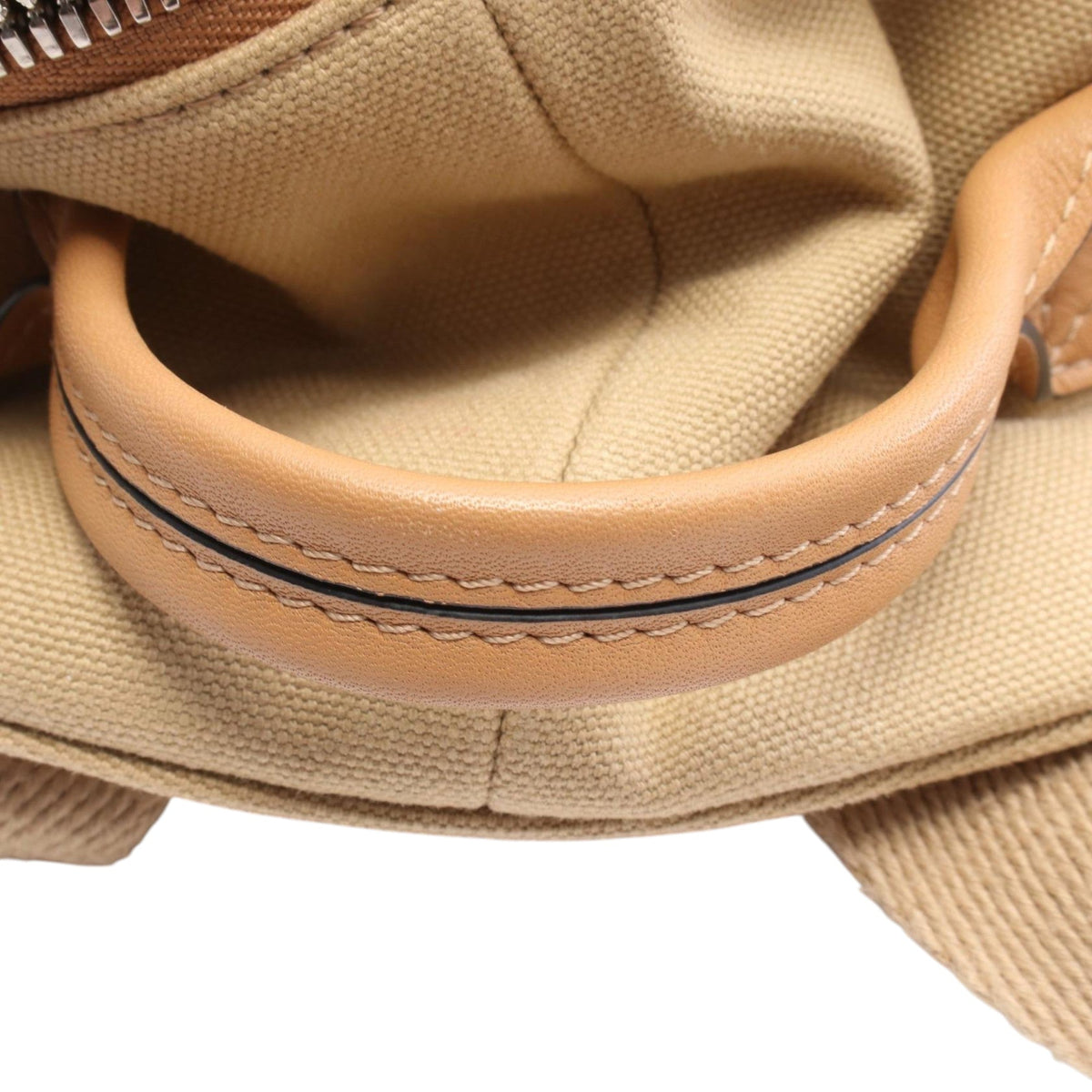 LOEWE Canvas and Leather Backpack — Beige