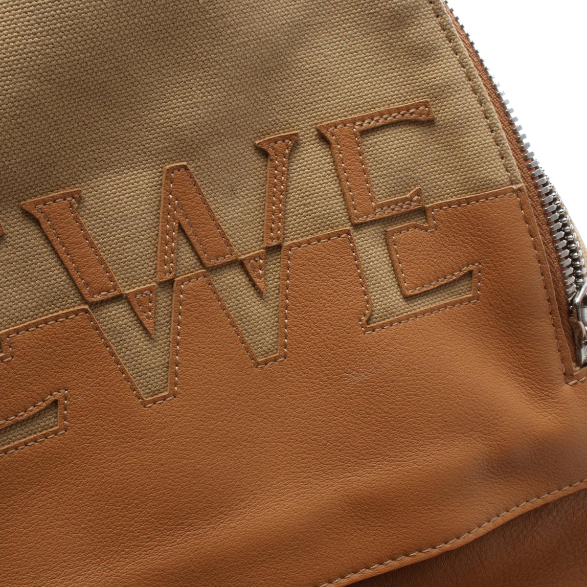 LOEWE Canvas and Leather Backpack — Beige