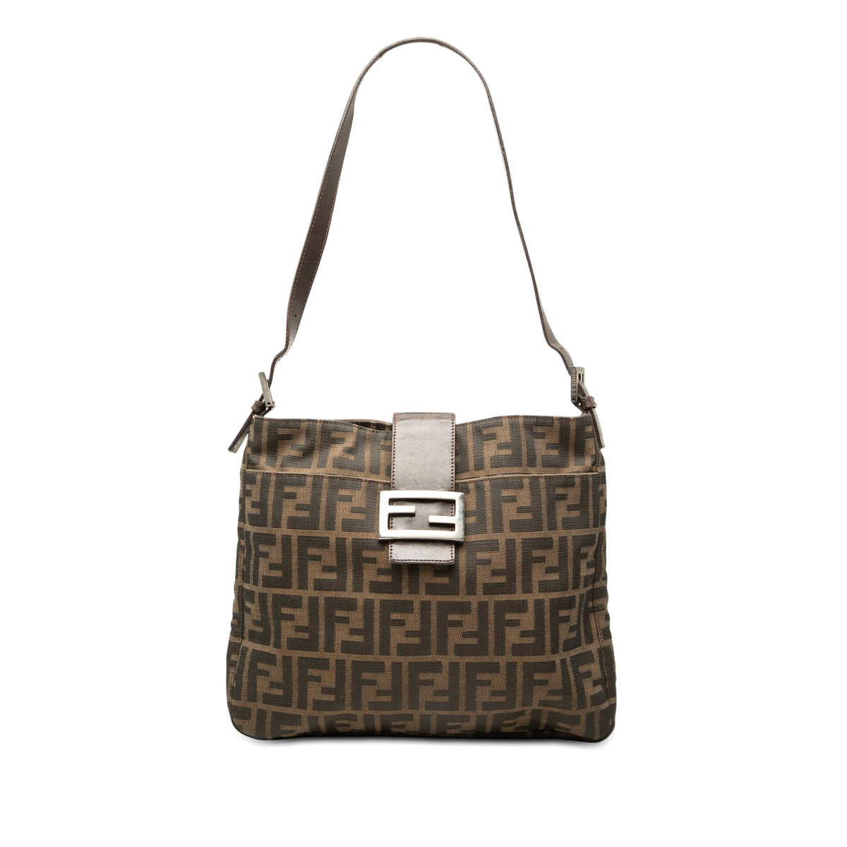 Fendi Zucca Canvas Shoulder Bag — Brown