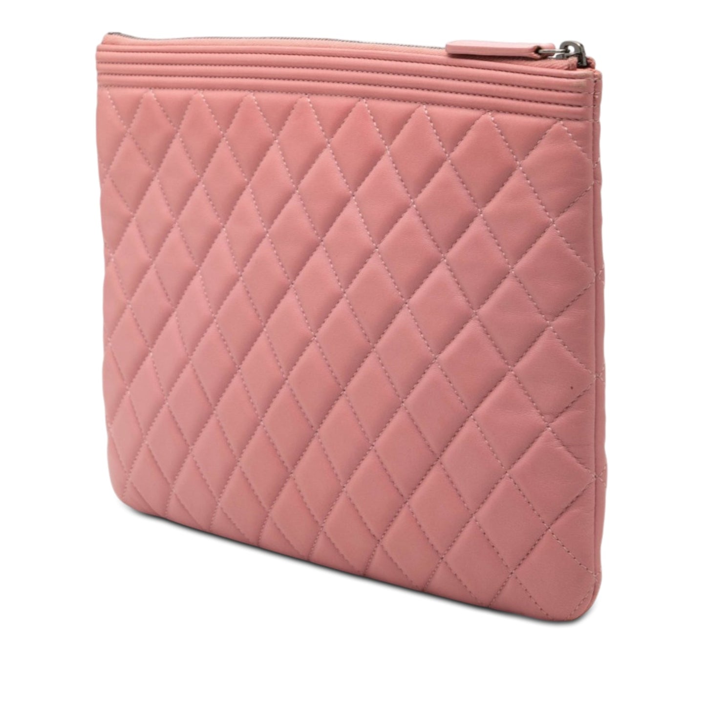 Chanel Medium Quilted Lambskin Boy O Case Clutch