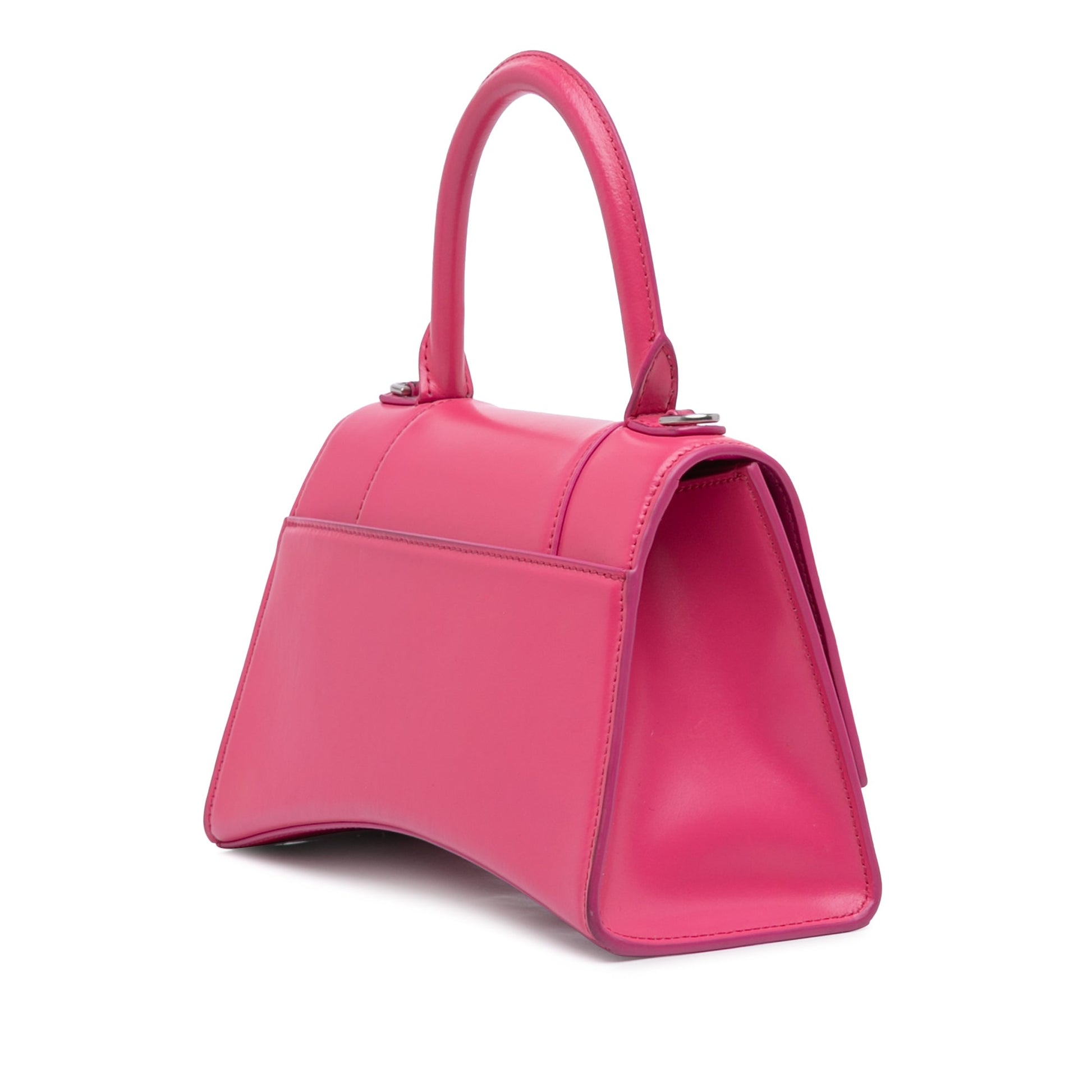 Balenciaga Small Shiny Box Calfskin Hourglass Satchel