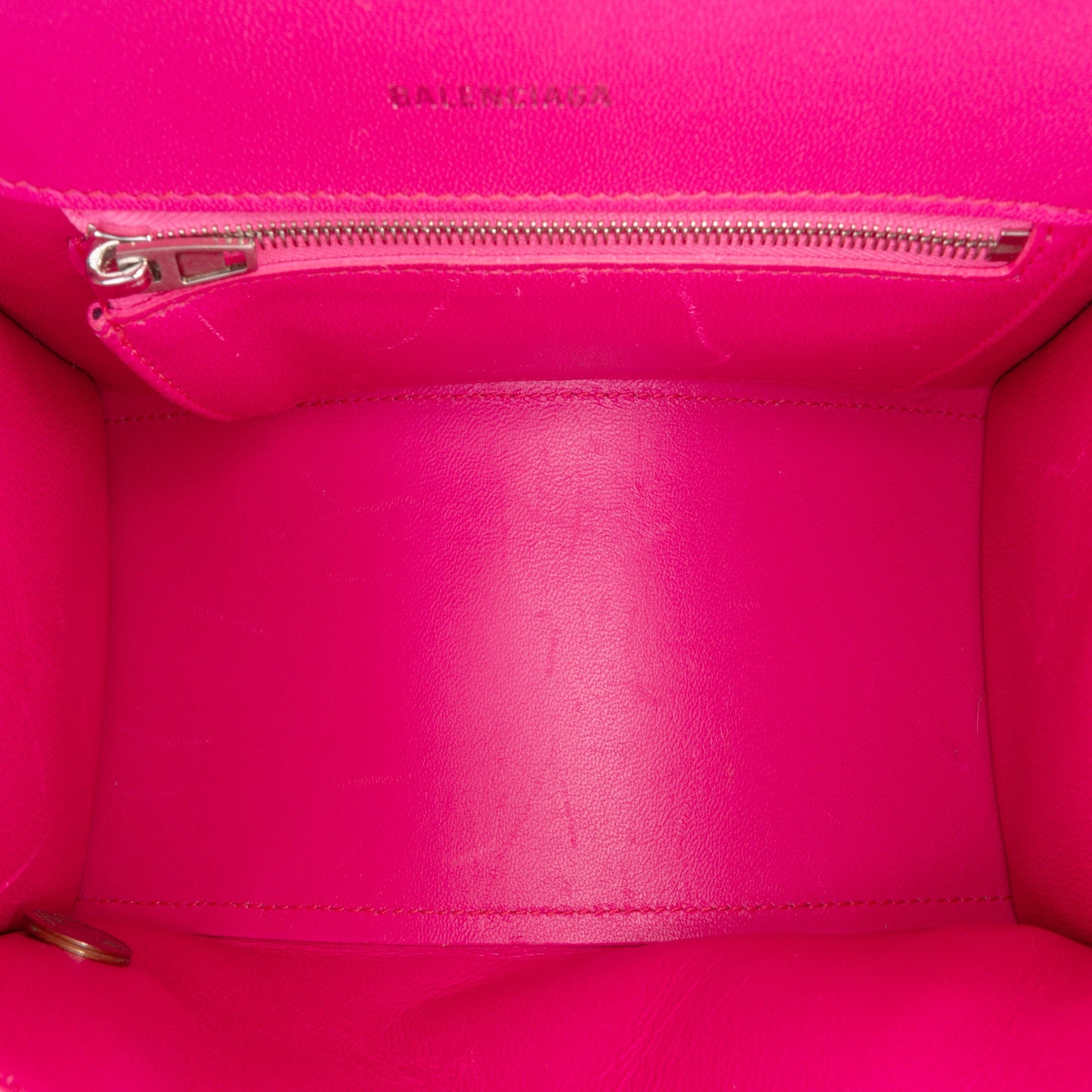 Balenciaga Small Shiny Box Calfskin Hourglass Satchel
