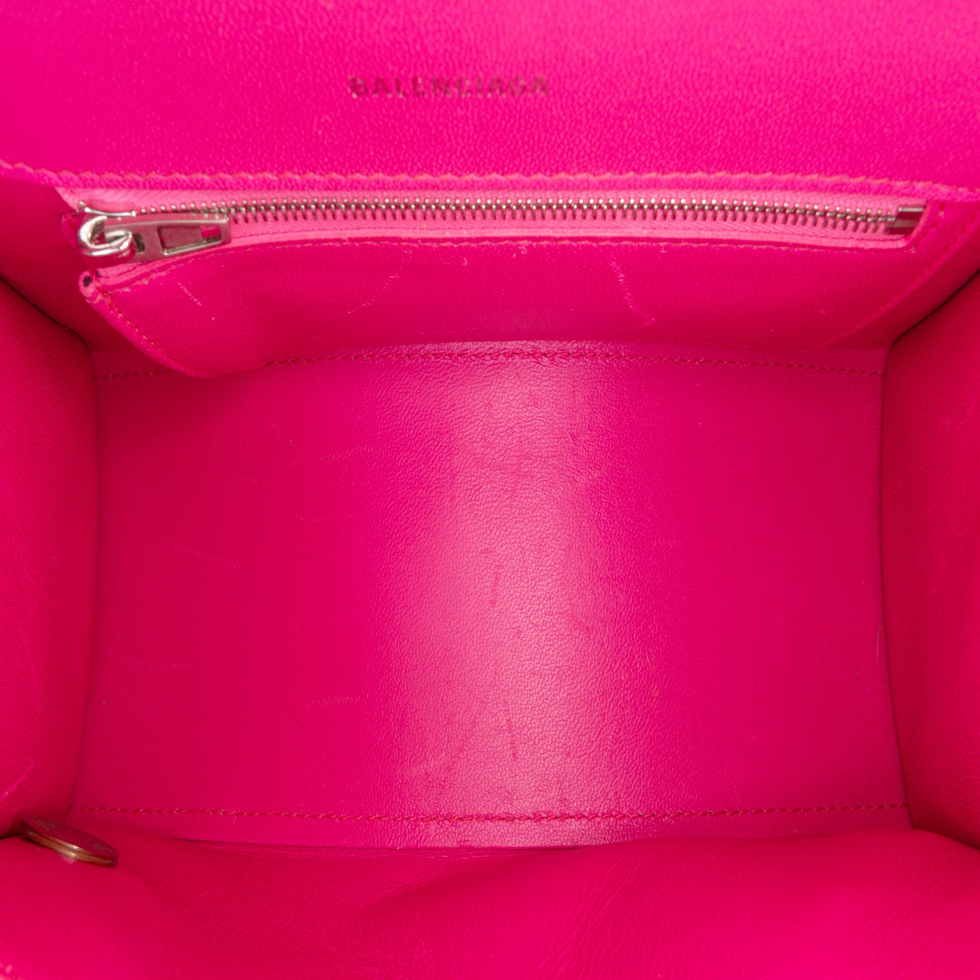 Balenciaga Small Shiny Box Calfskin Hourglass Satchel
