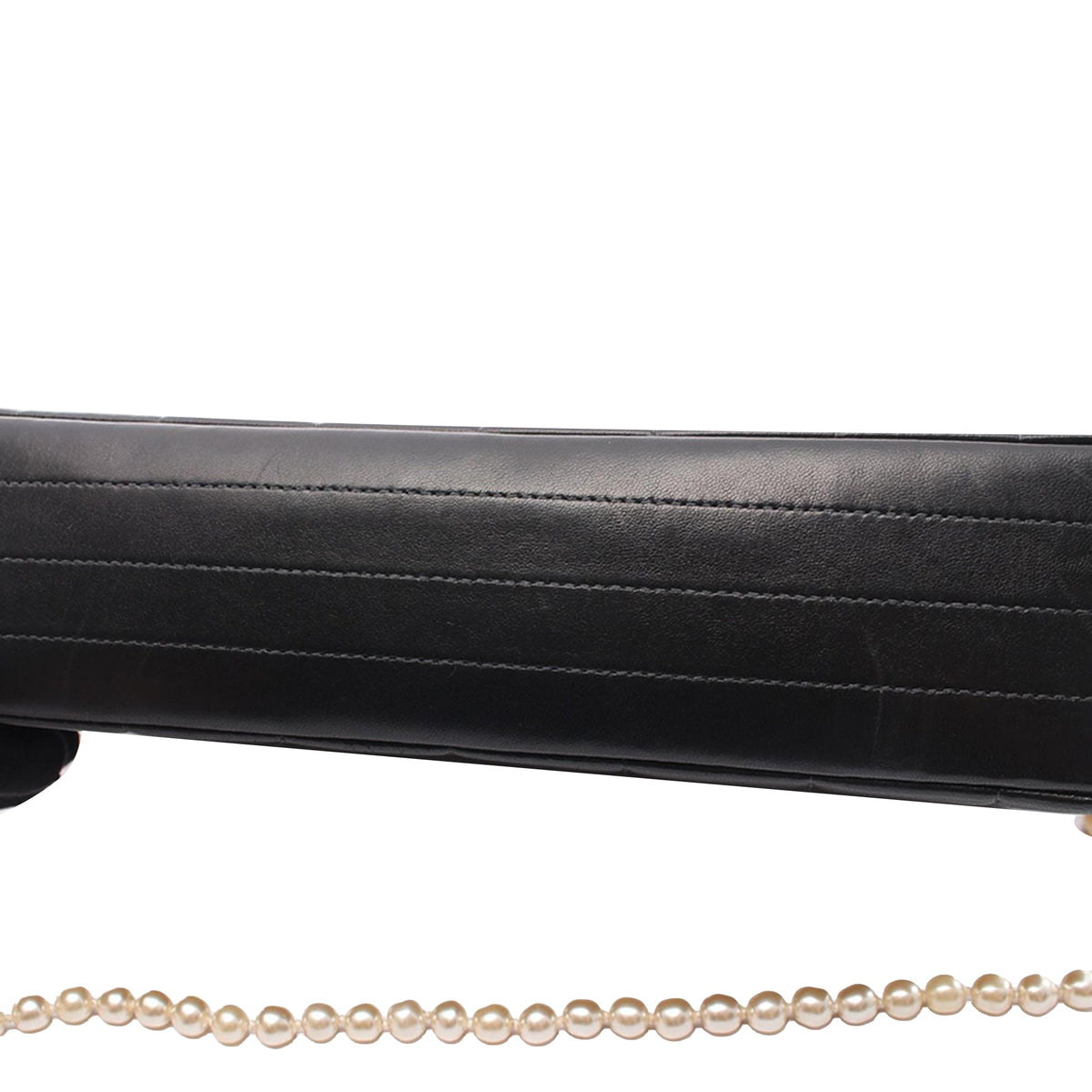 Chanel Chocolate Bar Lambskin Pearl Chain Flap
