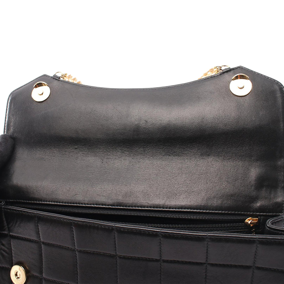 Chanel Chocolate Bar Lambskin Pearl Chain Flap