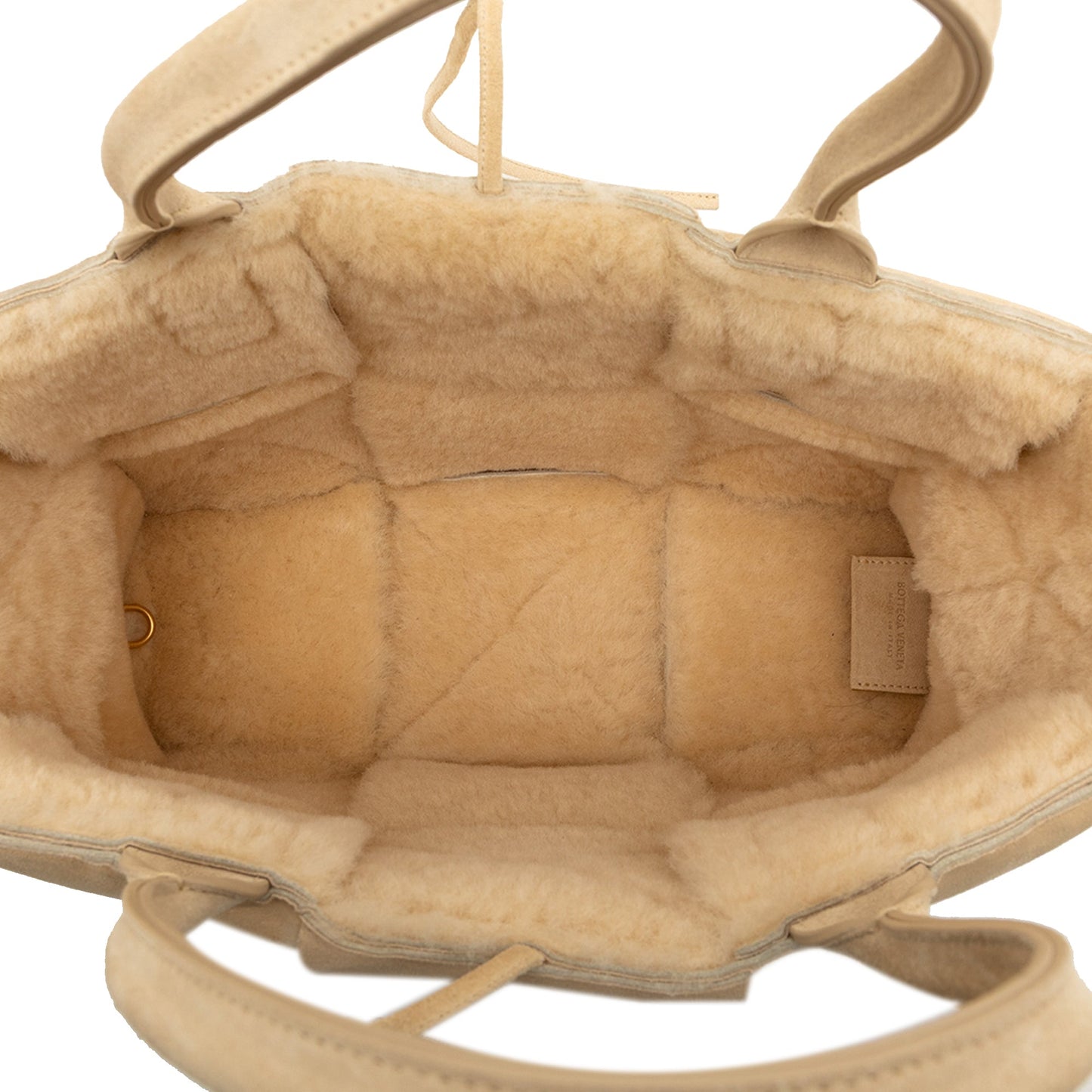 Bottega Veneta Small Suede and Shearling Maxi Intrecciato Arco Tote
