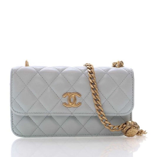 Chanel Mini CC Lambskin Camellia Crush Clutch With Chain