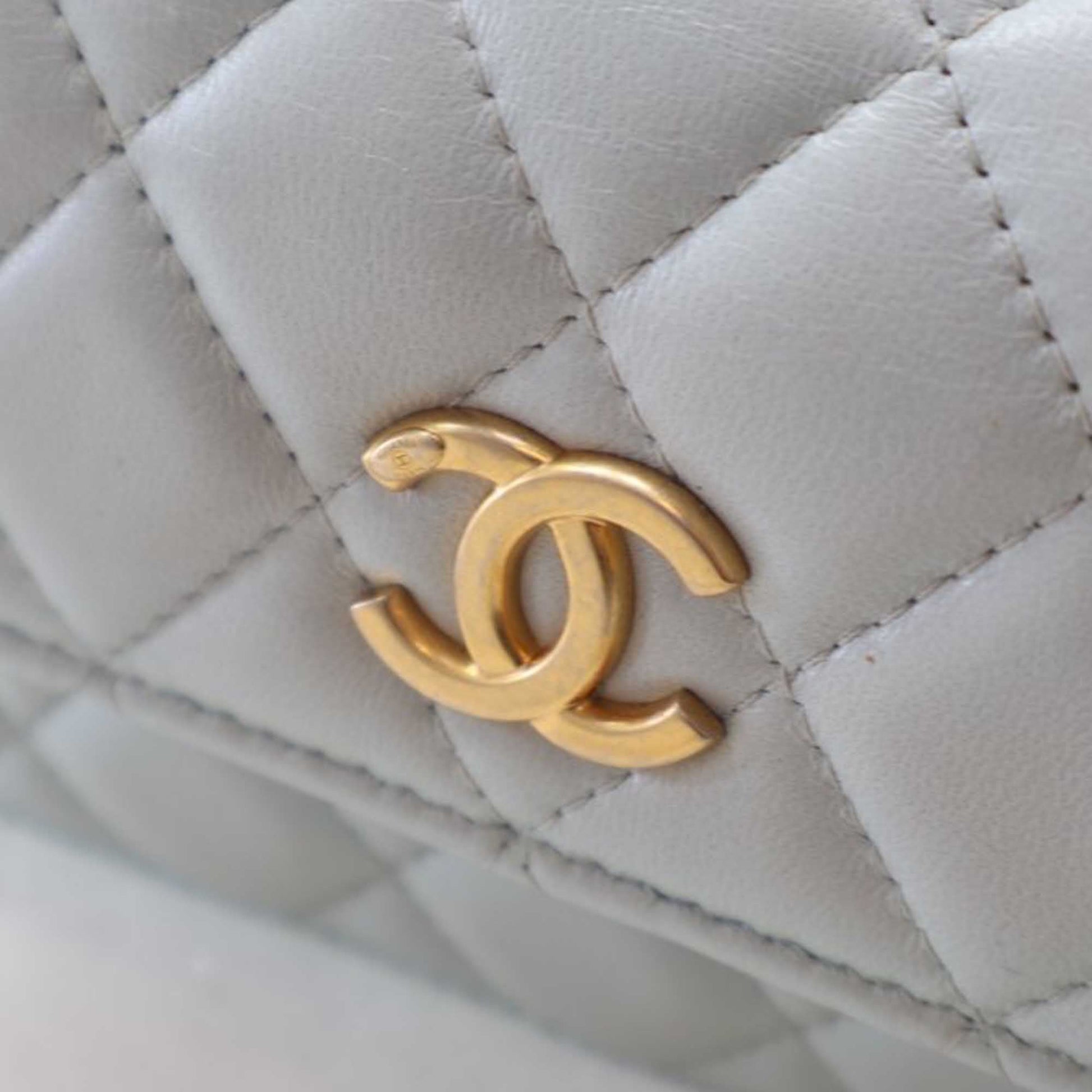 Chanel Mini CC Lambskin Camellia Crush Clutch With Chain
