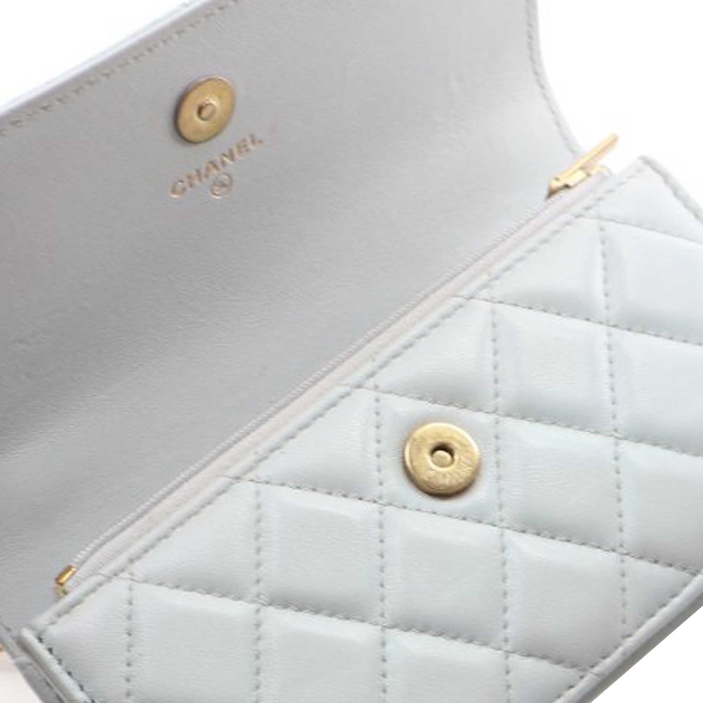 Chanel Mini CC Lambskin Camellia Crush Clutch With Chain