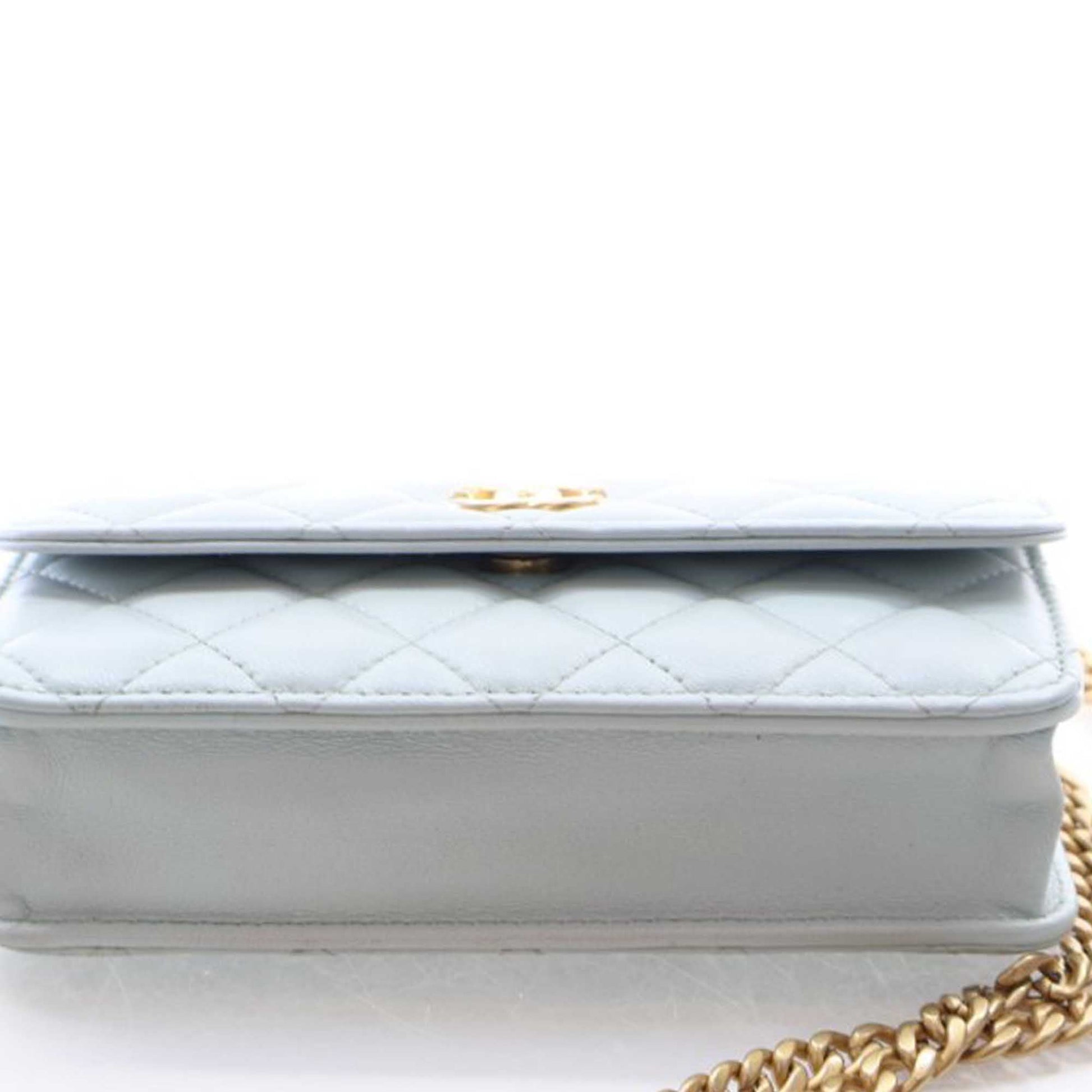 Chanel Mini CC Lambskin Camellia Crush Clutch With Chain