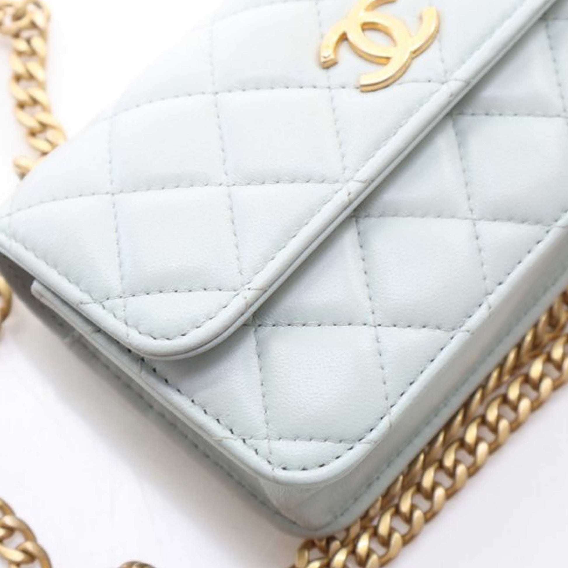 Chanel Mini CC Lambskin Camellia Crush Clutch With Chain