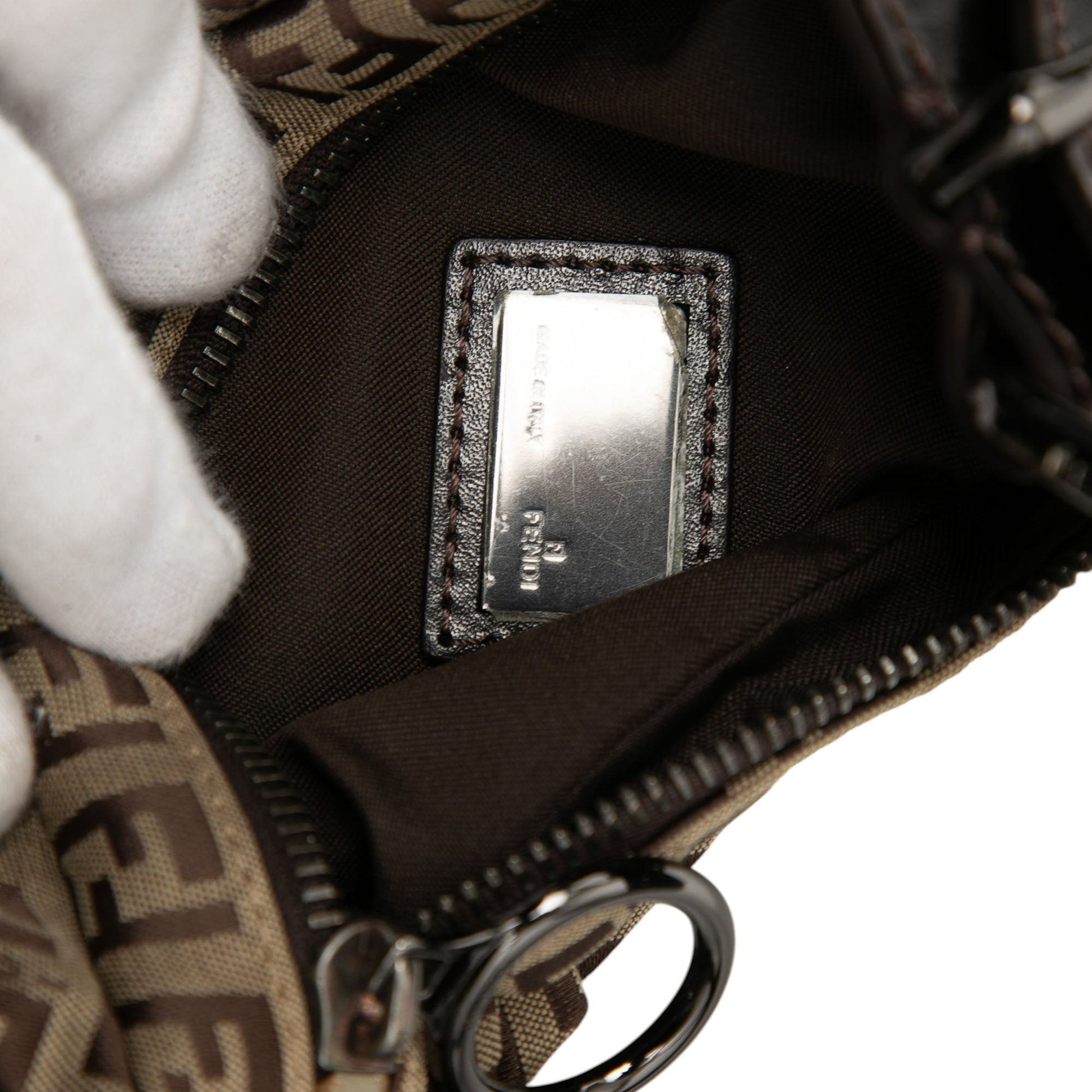 Fendi Zucchino Oyster Shoulder Bag