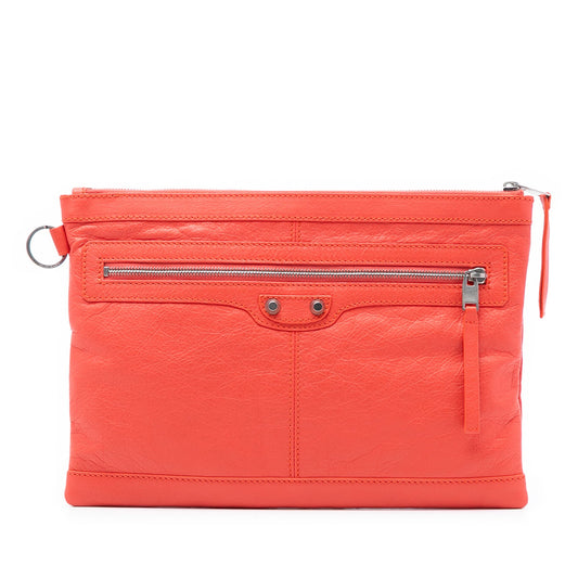 Balenciaga Lambskin Motocross Classic Clip M Clutch