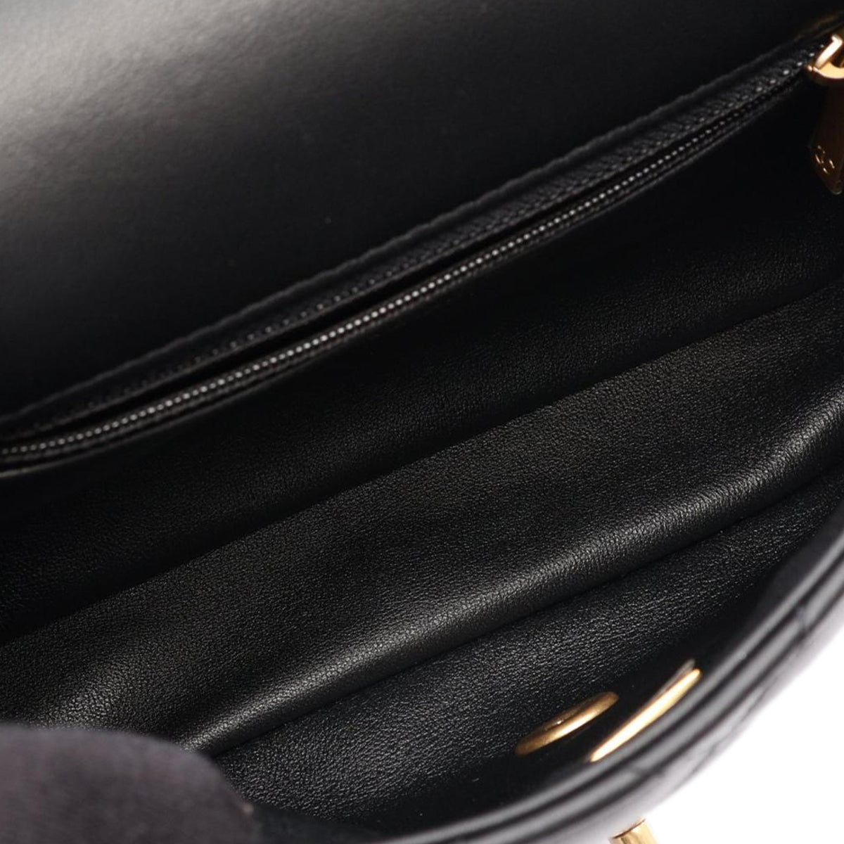 Chanel Mini Rectangular Quilted Lambskin Heart Charms Flap — Black