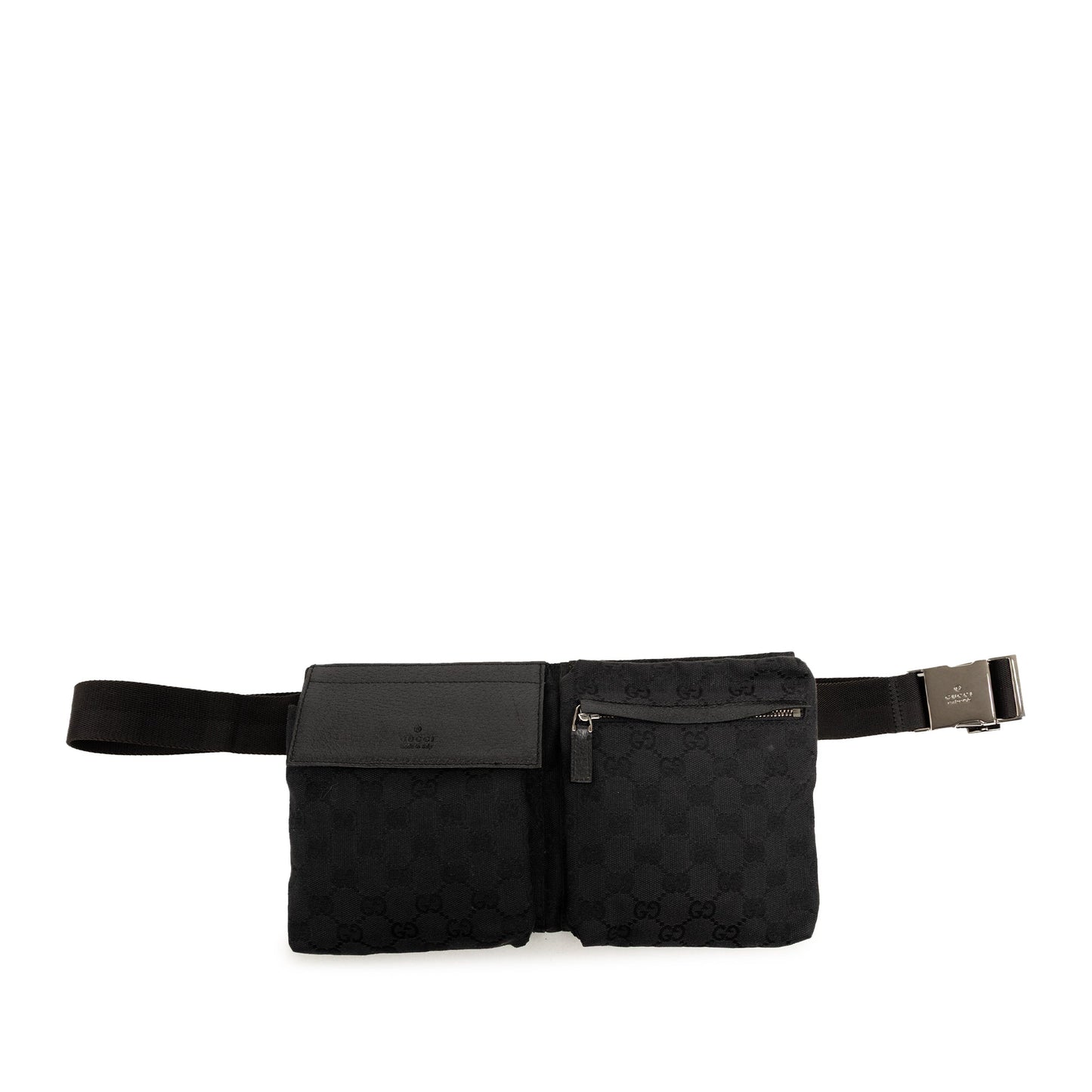 Gucci GG Canvas Double Pocket Belt Bag