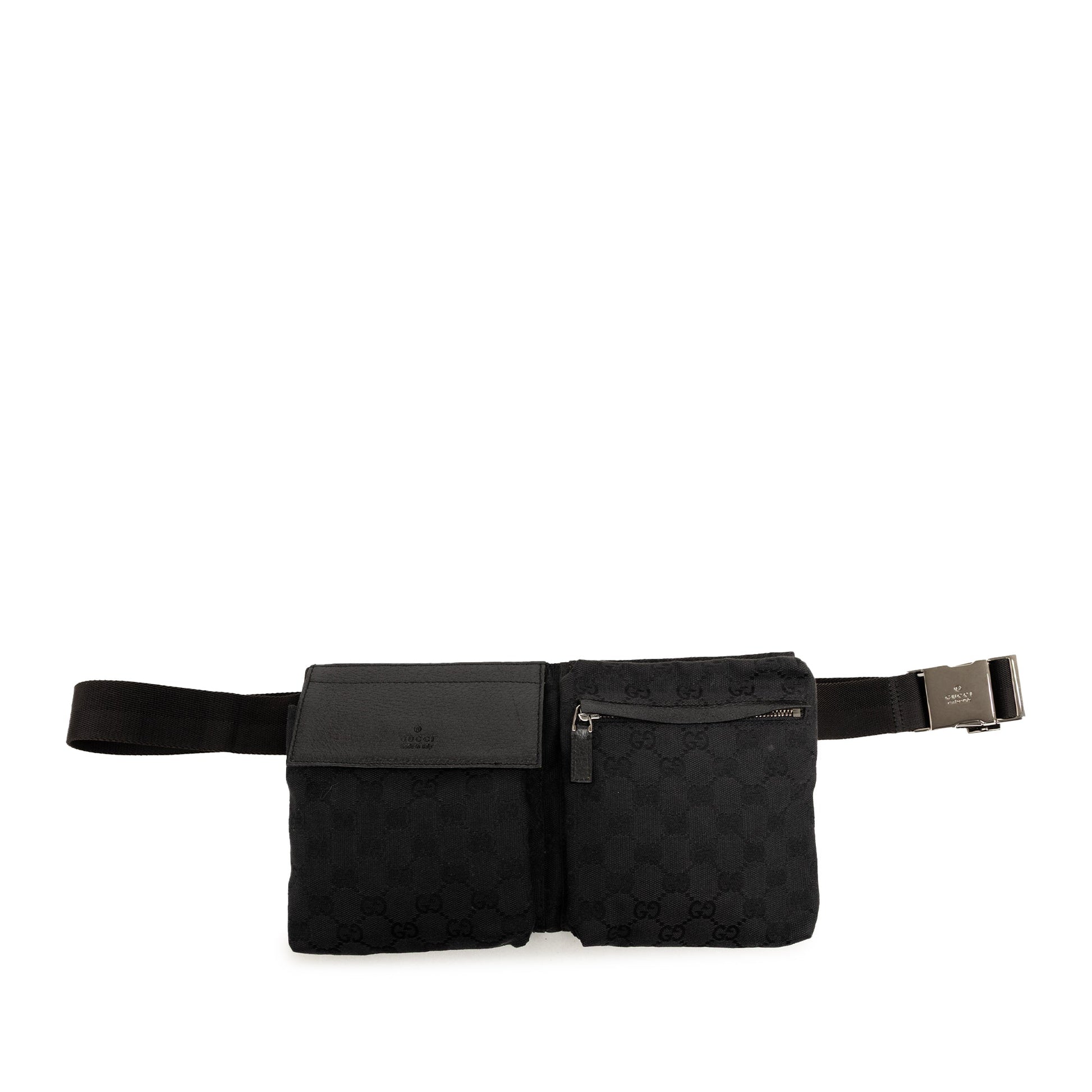 Gucci GG Canvas Double Pocket Belt Bag
