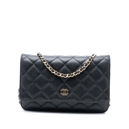 Chanel CC Quilted Caviar Wallet on Chain
