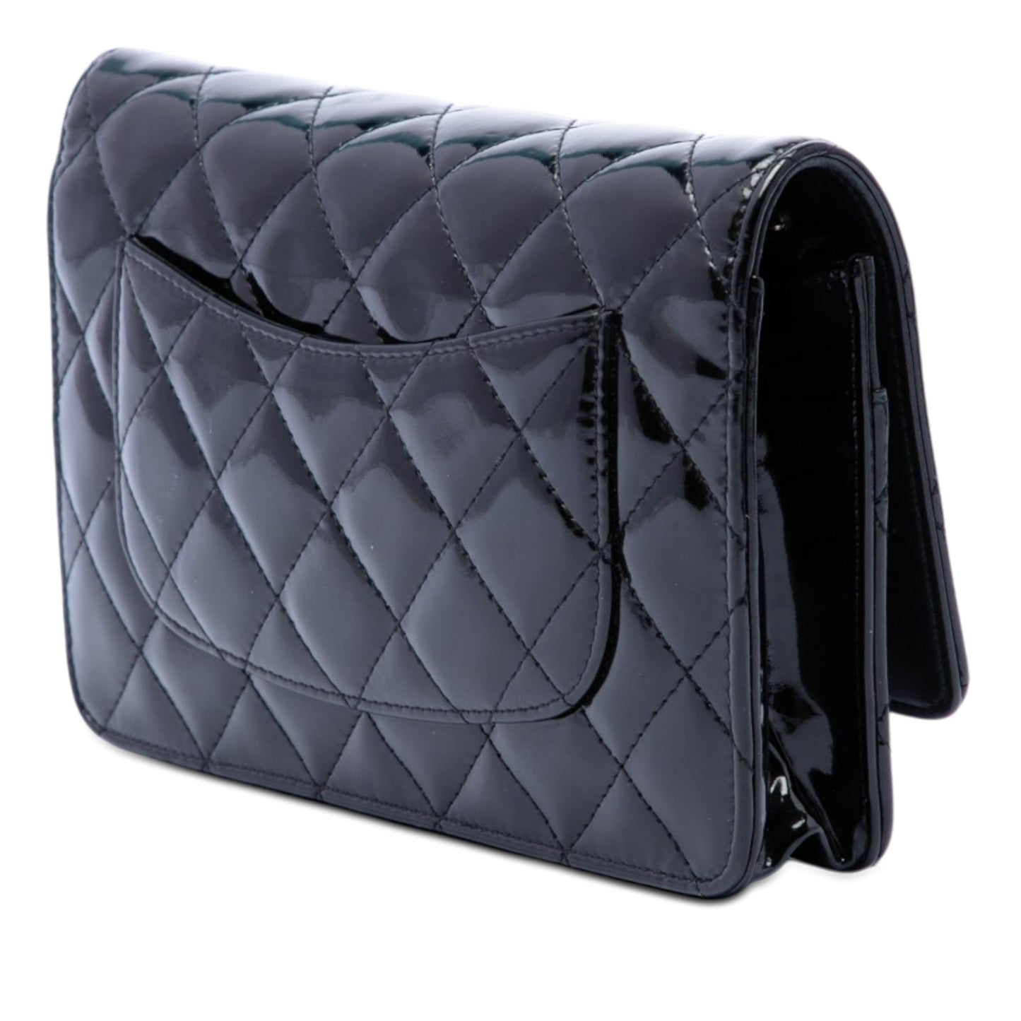 Chanel CC Quilted Patent Wallet On Chain