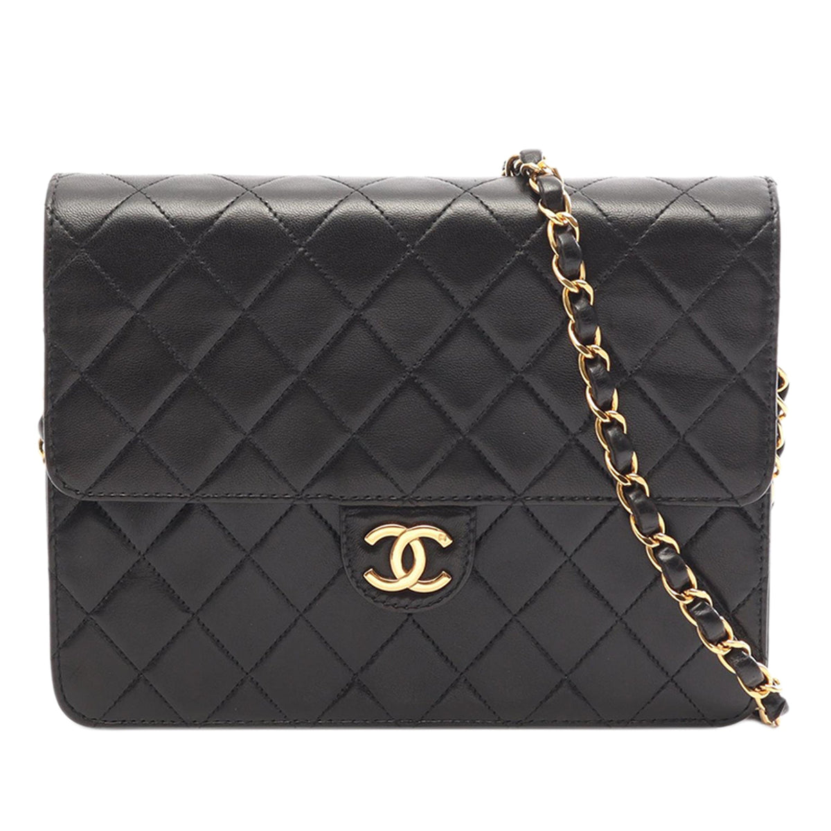 Chanel Quilted Lambskin Single Flap — Black