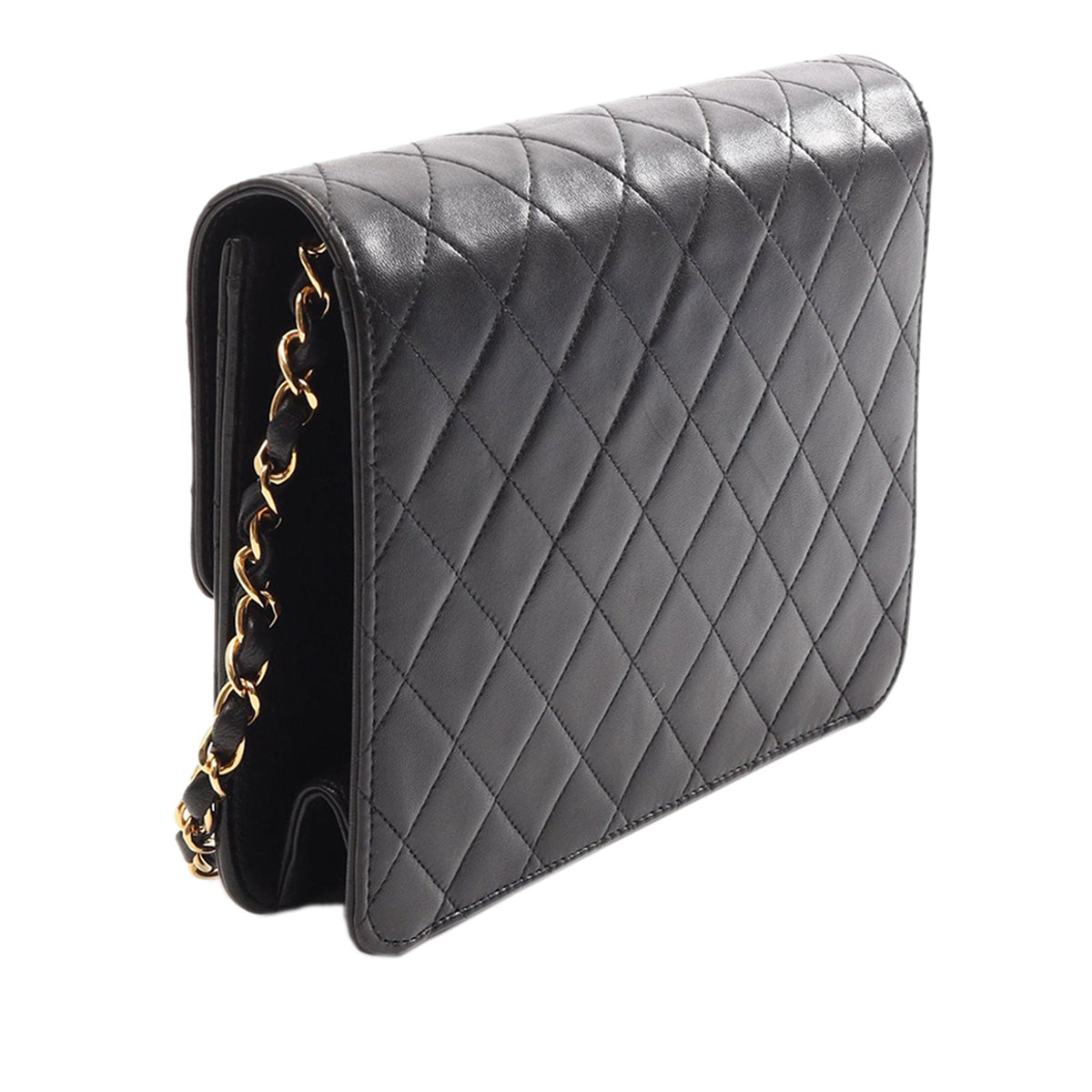 Chanel Quilted Lambskin Single Flap — Black