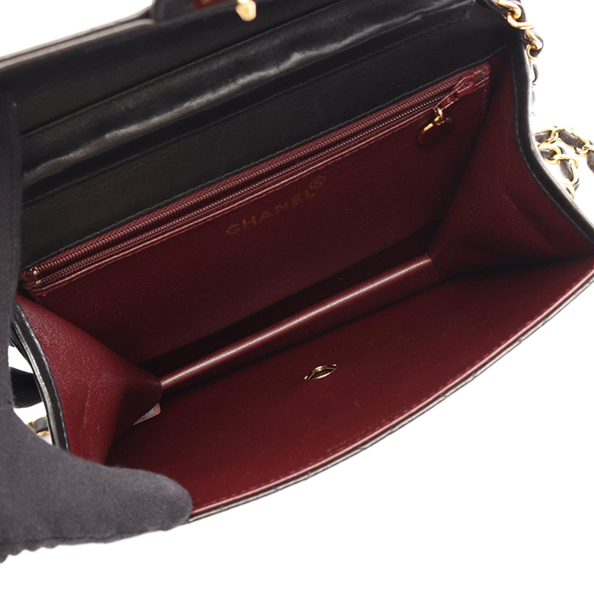 Chanel Quilted Lambskin Single Flap — Black