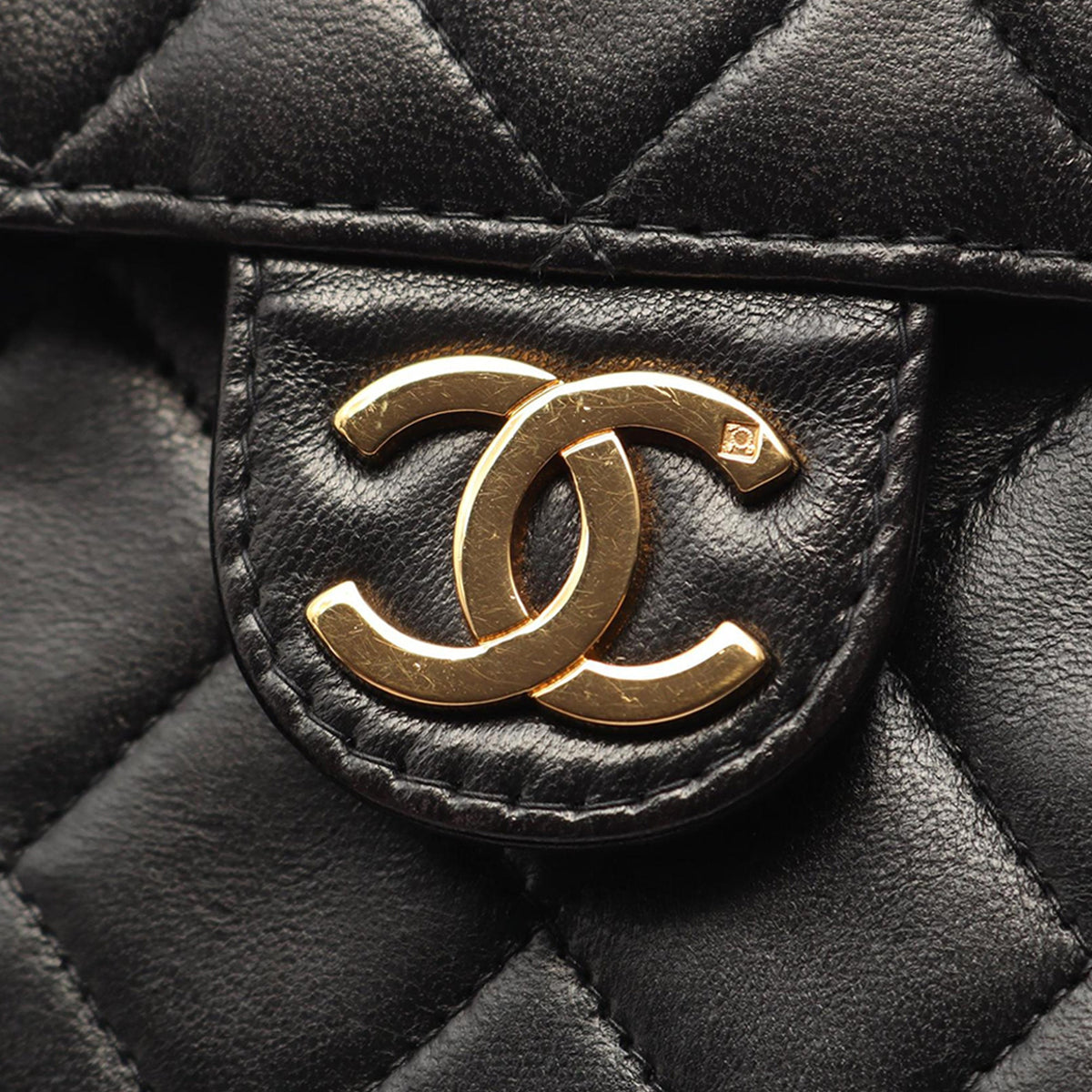 Chanel Quilted Lambskin Single Flap — Black