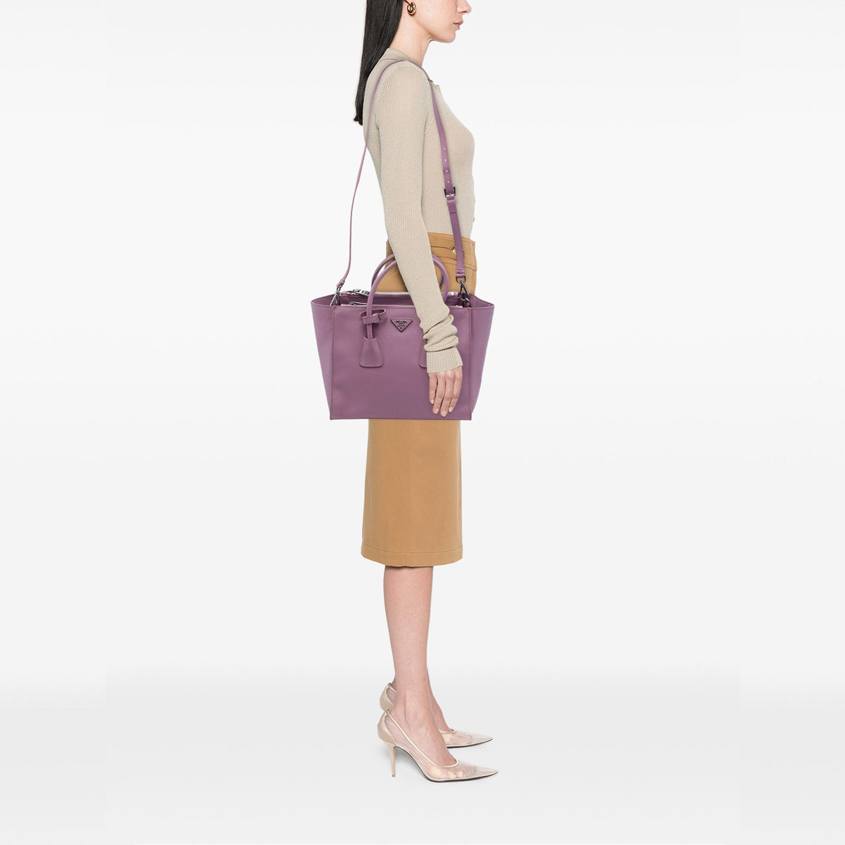 Prada Medium Saffiano Twin Pocket Satchel