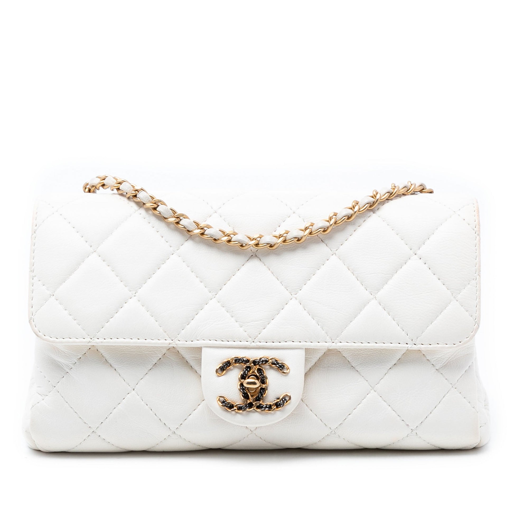 Chanel Small CC Quilted Aged Calfskin Accordion Flap