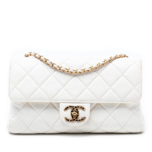 Chanel Small CC Quilted Aged Calfskin Accordion Flap