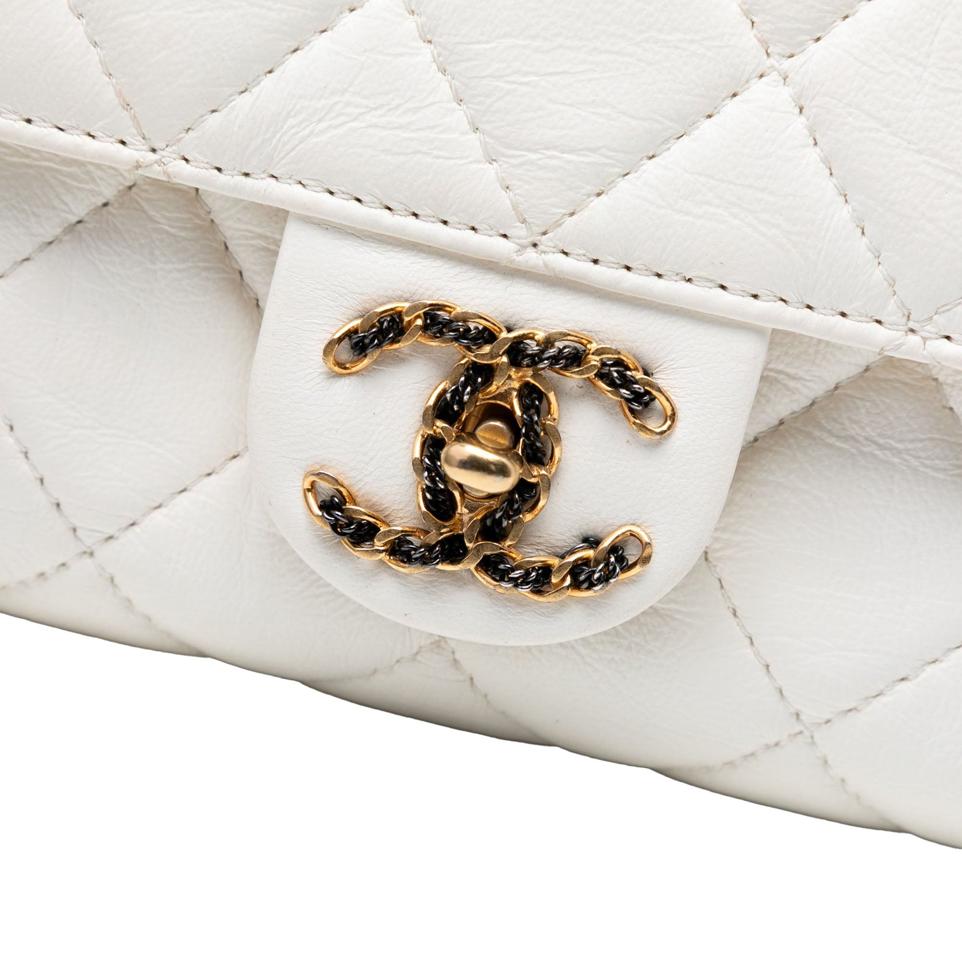 Chanel Small CC Quilted Aged Calfskin Accordion Flap