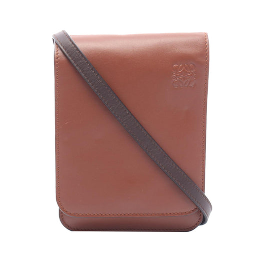 LOEWE Bicolor Leather Anagram Gusset Flat Crossbody