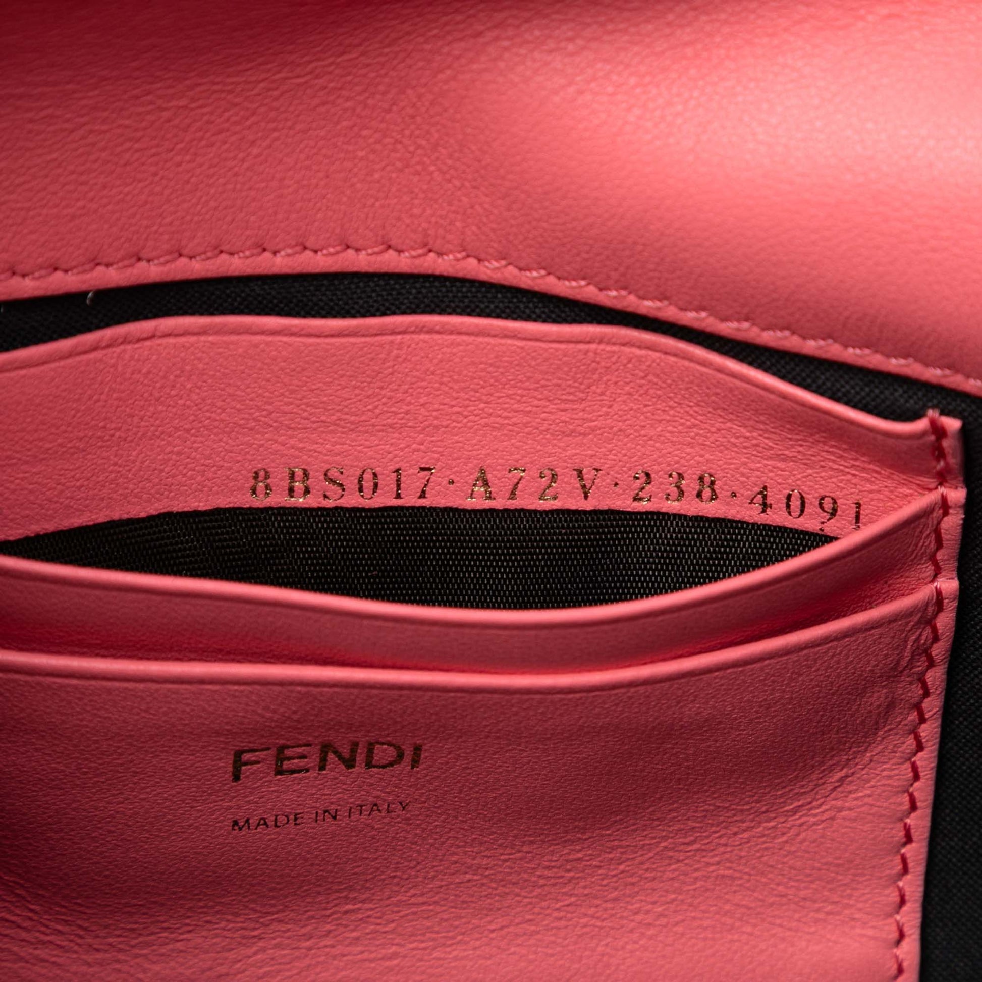 Fendi Mini Zucca Embossed Leather Baguette Satchel