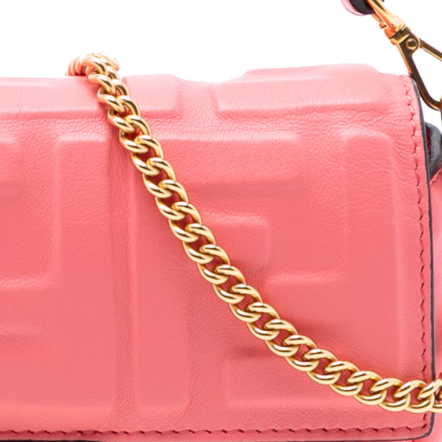 Fendi Mini Zucca Embossed Leather Baguette Satchel