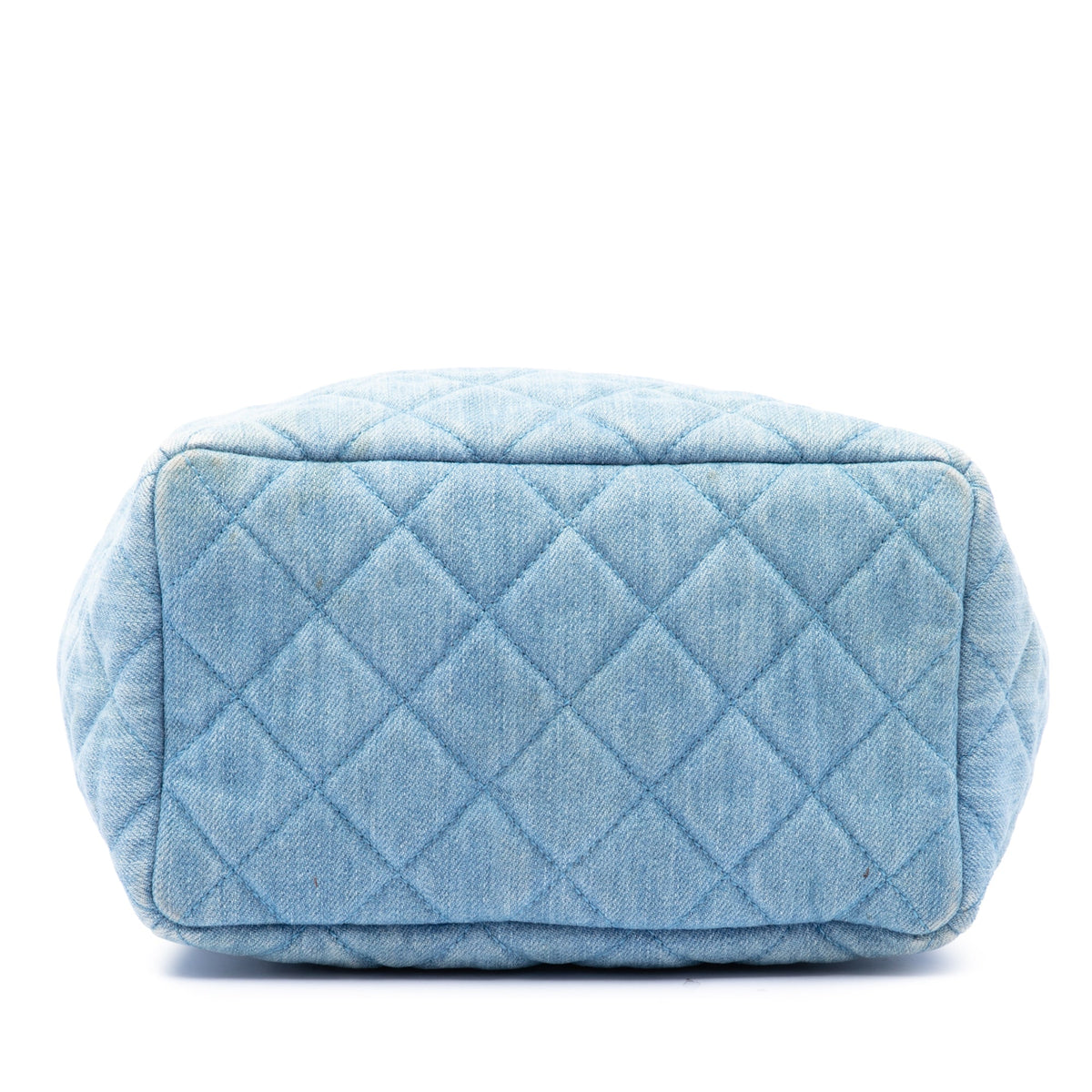 Chanel Quilted Denim Urban Spirit Bucket Bag — Blue