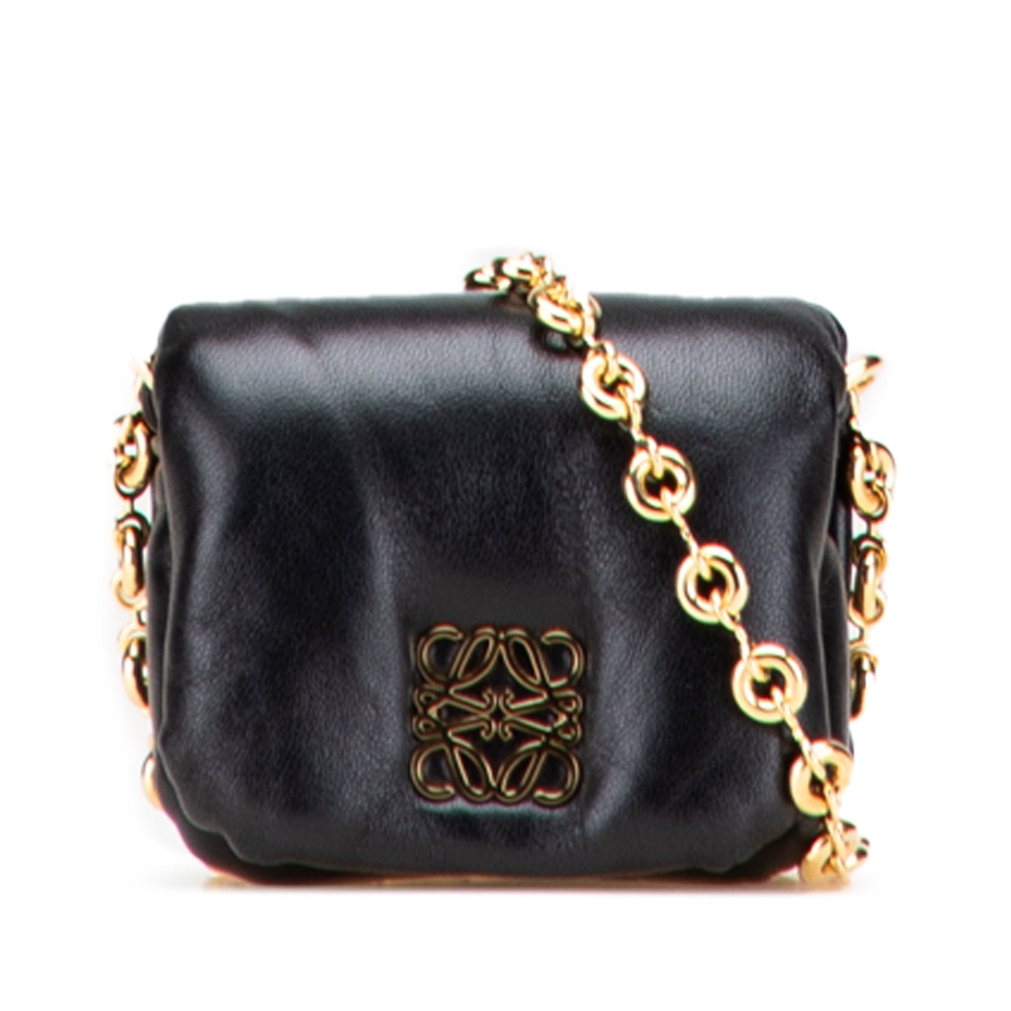 LOEWE Shiny Lambskin Goya Puffer Case