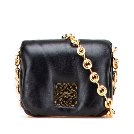 LOEWE Shiny Lambskin Goya Puffer Case