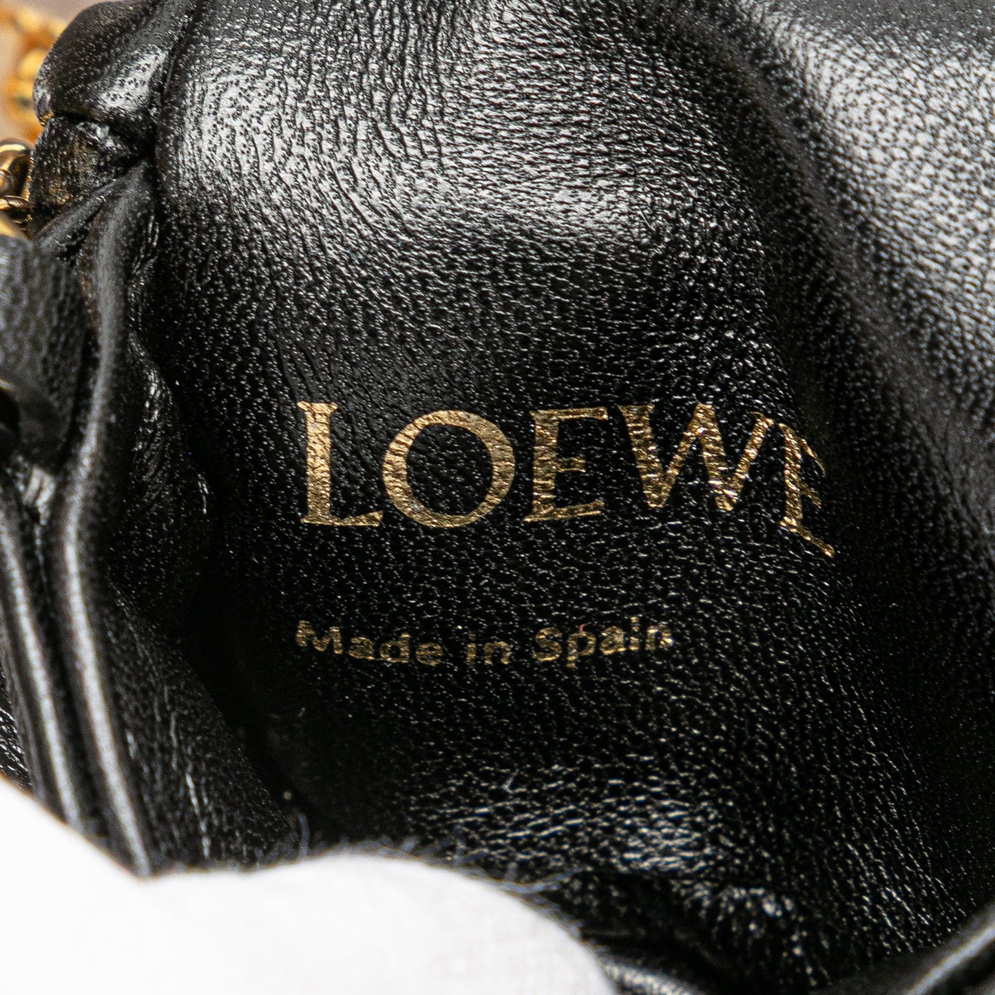 LOEWE Shiny Lambskin Goya Puffer Case