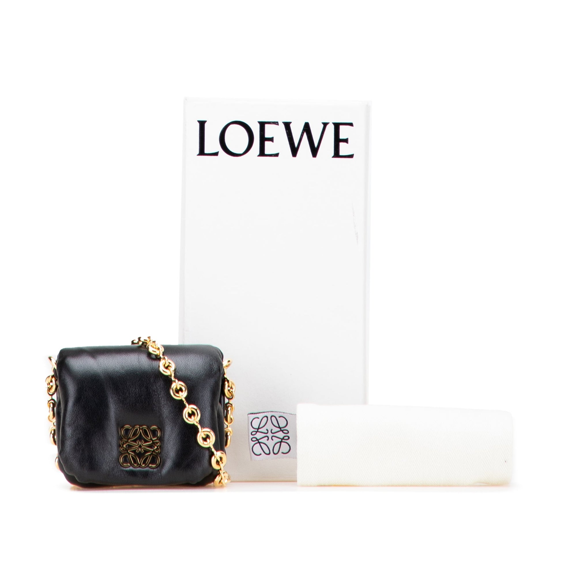LOEWE Shiny Lambskin Goya Puffer Case