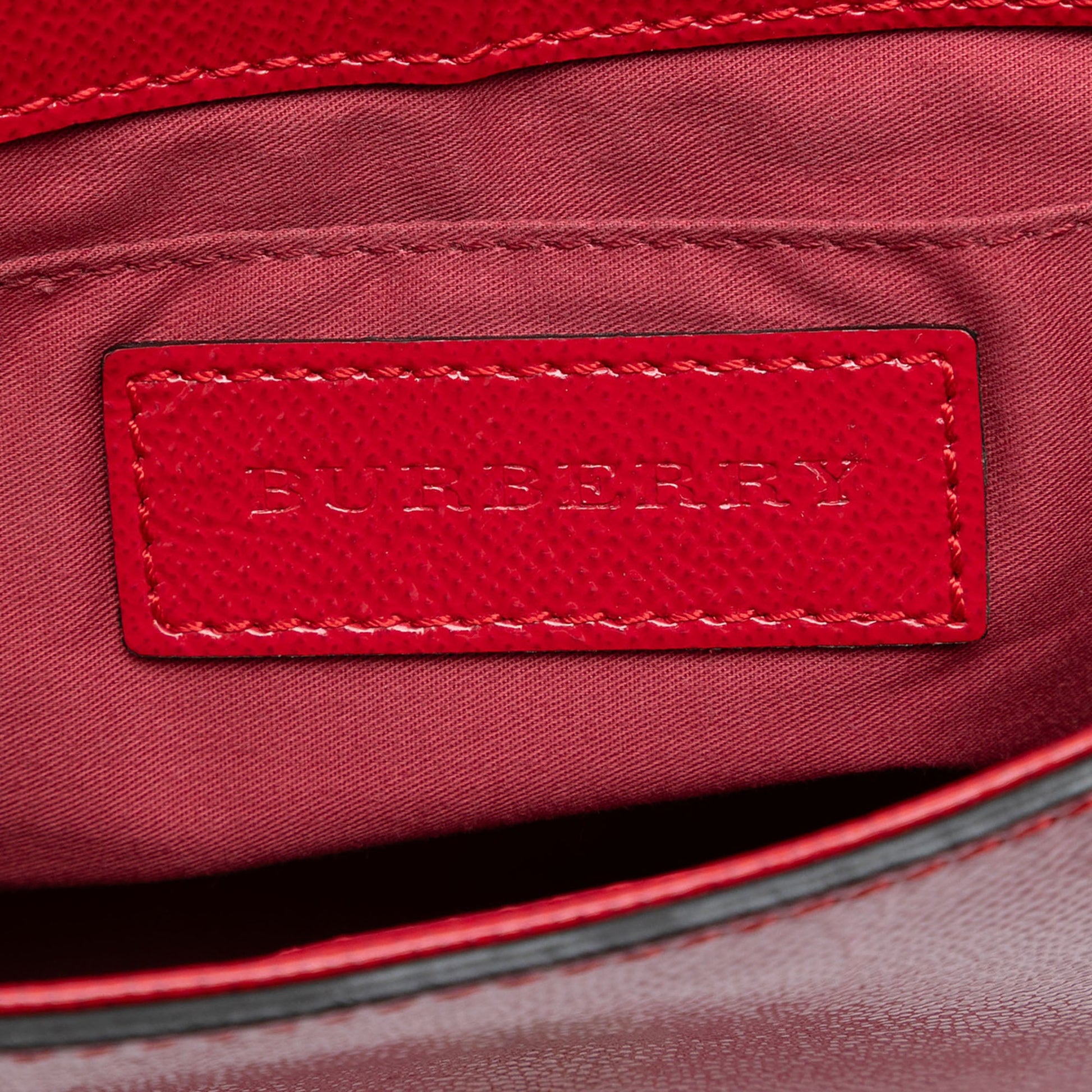 Burberry Patent Leather and Haymarket Check Coated Canvas Maydown Crossbody