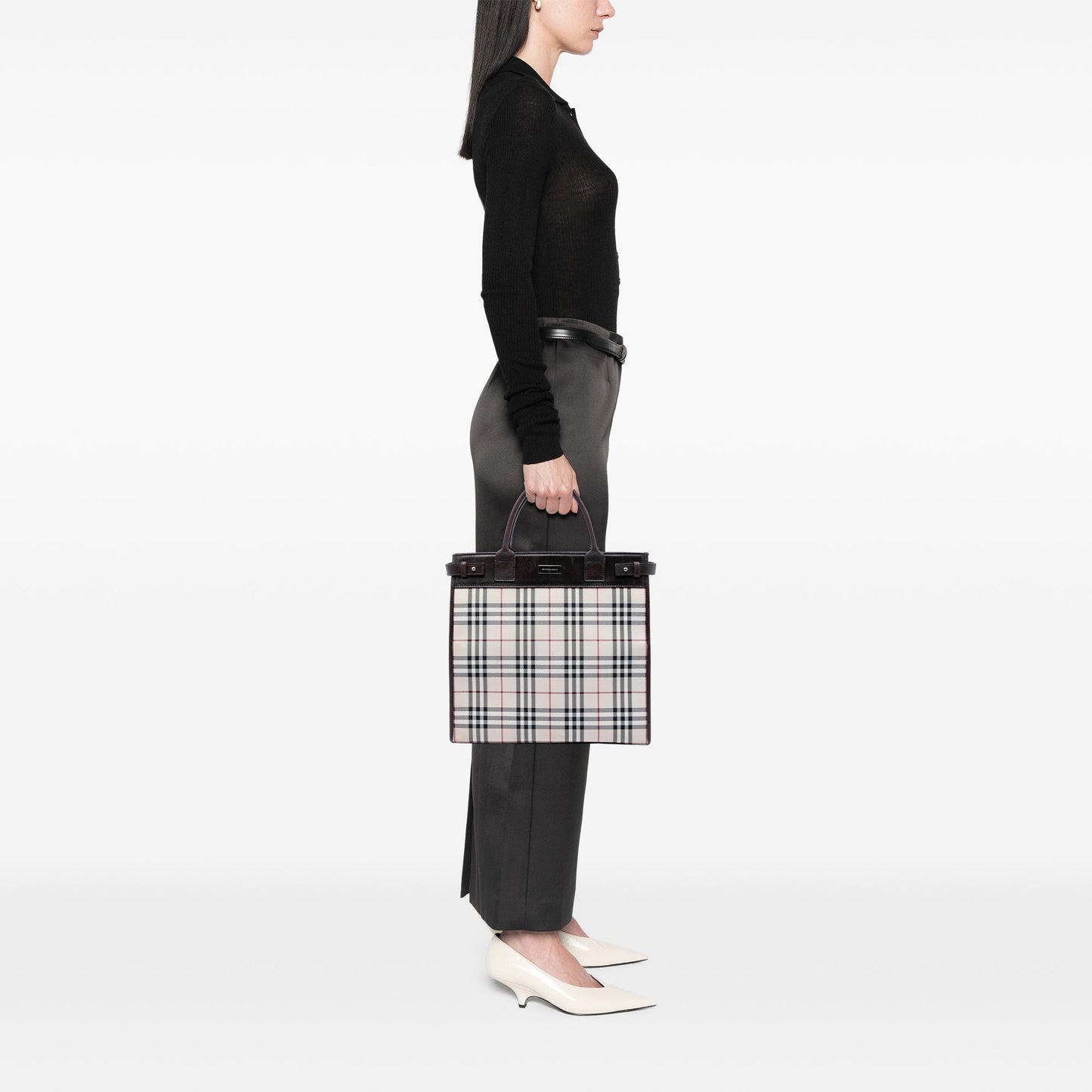 Burberry House Check Canvas Convertible Tote
