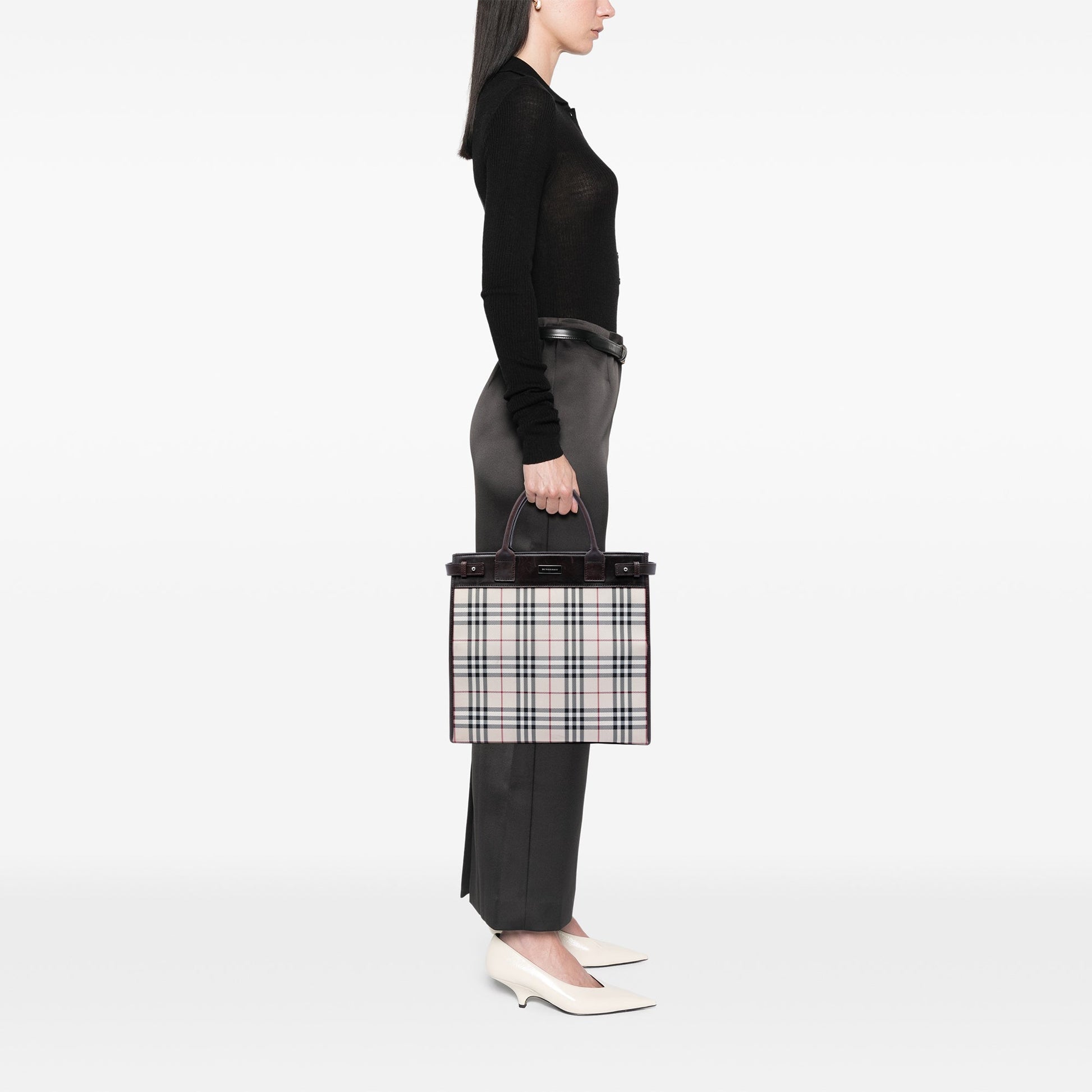 Burberry House Check Canvas Convertible Tote