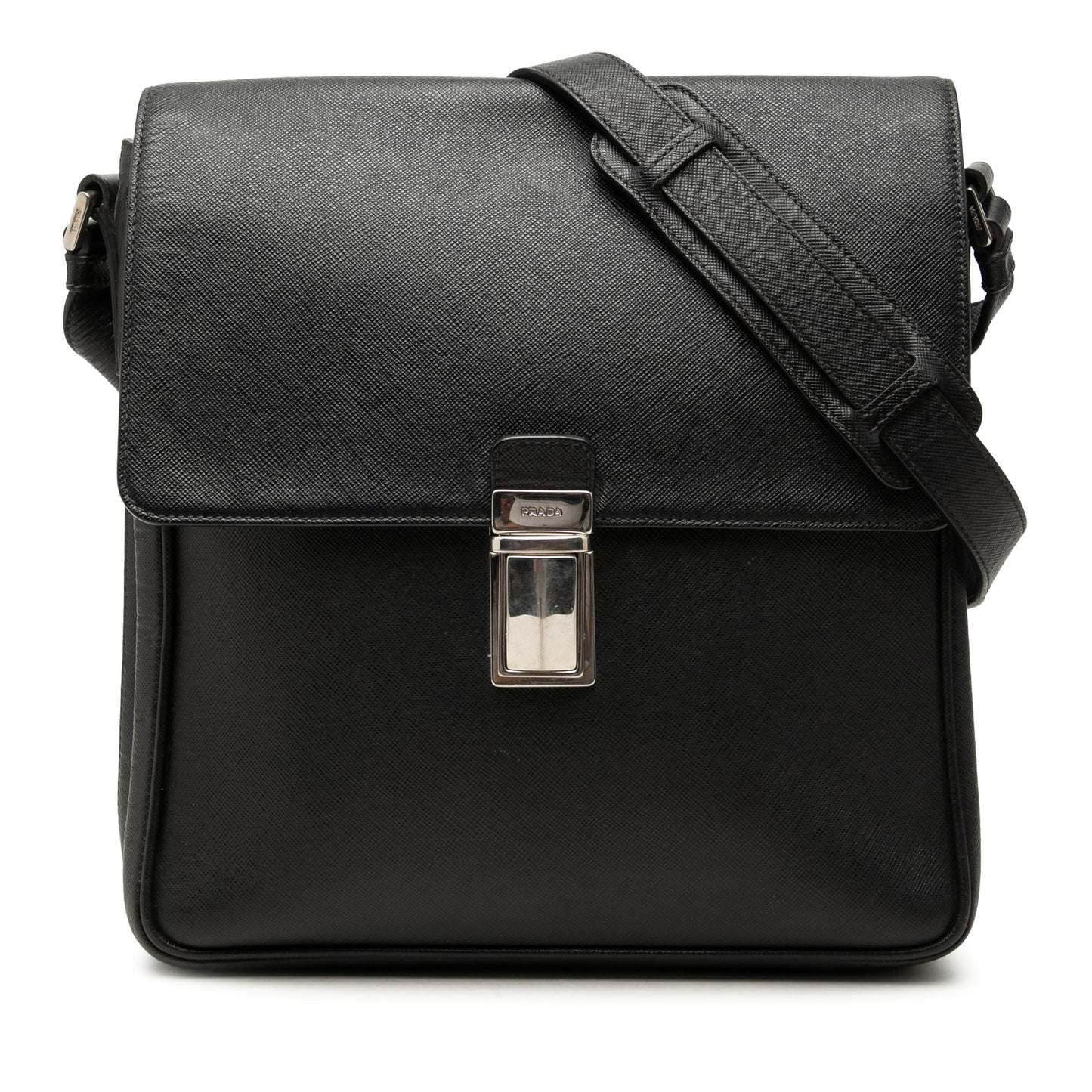 Prada Saffiano Buckle Messenger Bag