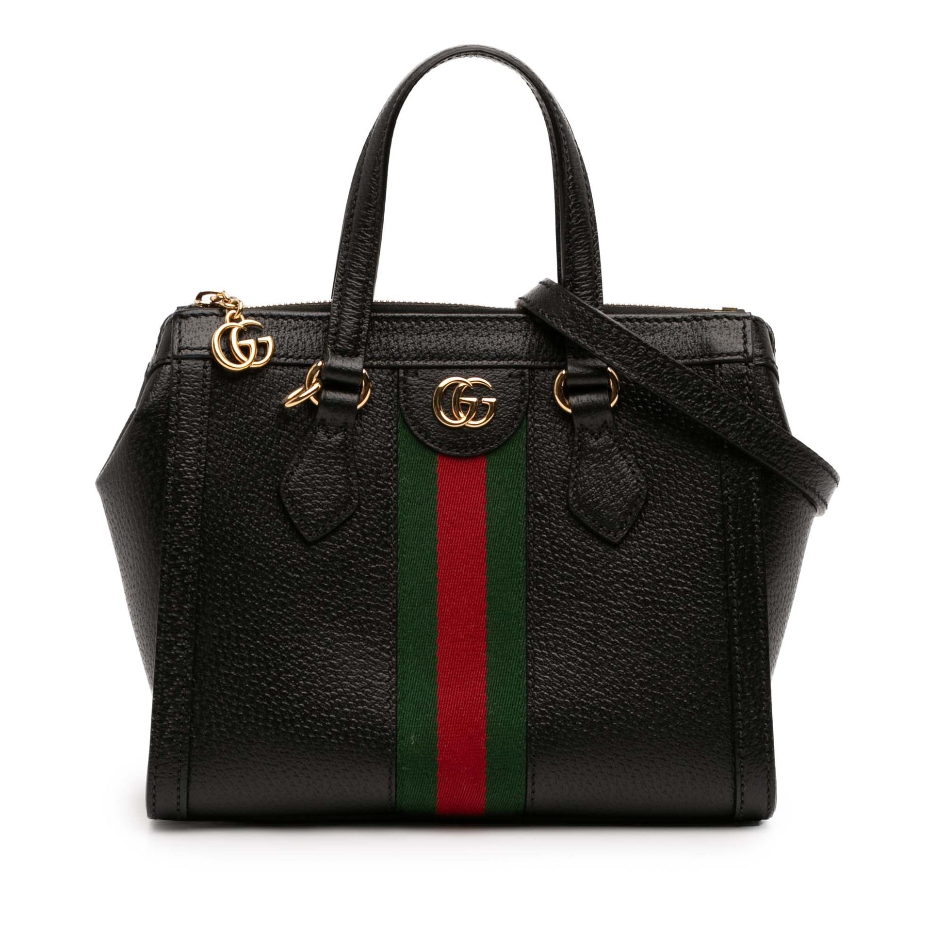 Gucci Small Leather Web Ophidia Satchel