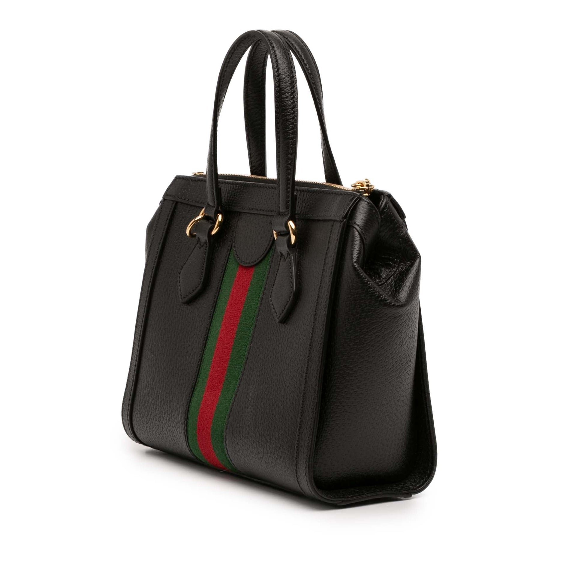 Gucci Small Leather Web Ophidia Satchel