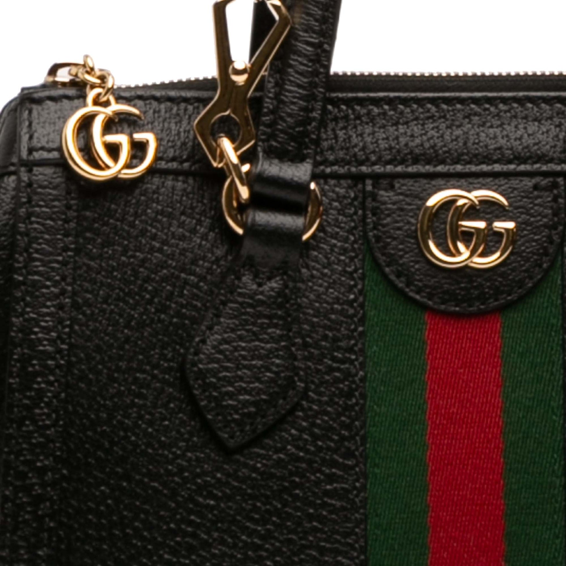 Gucci Small Leather Web Ophidia Satchel