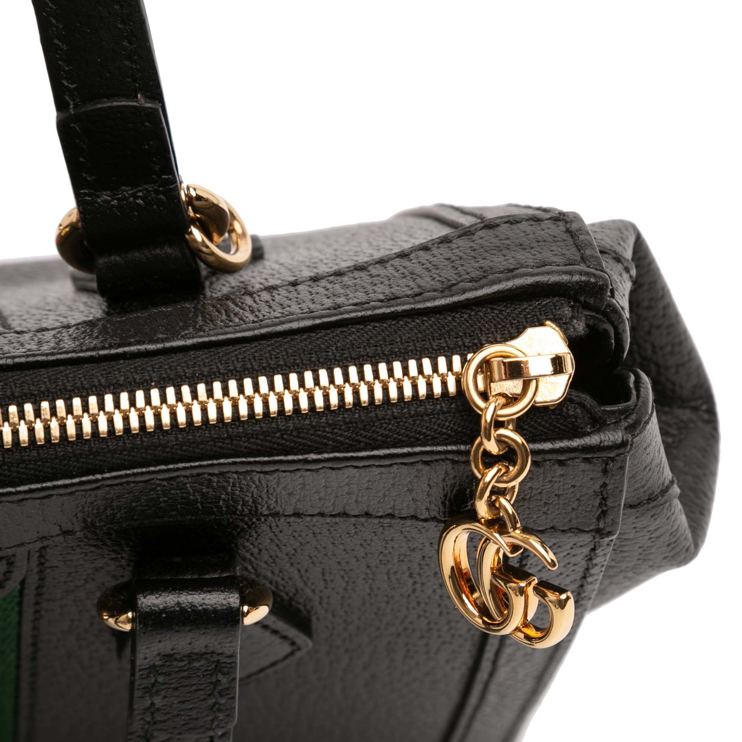 Gucci Small Leather Web Ophidia Satchel