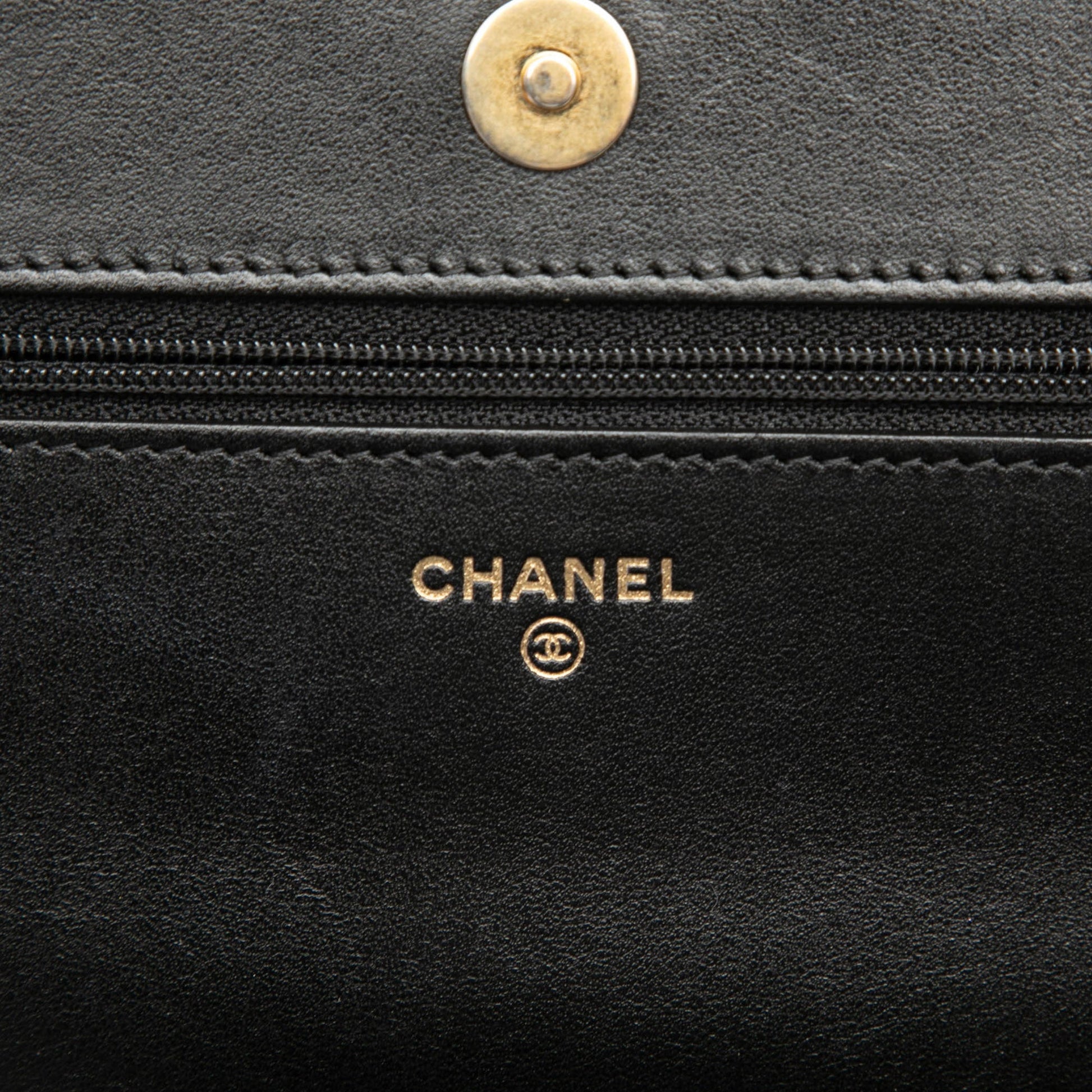 Quilted Caviar Boy Wallet on Chain
