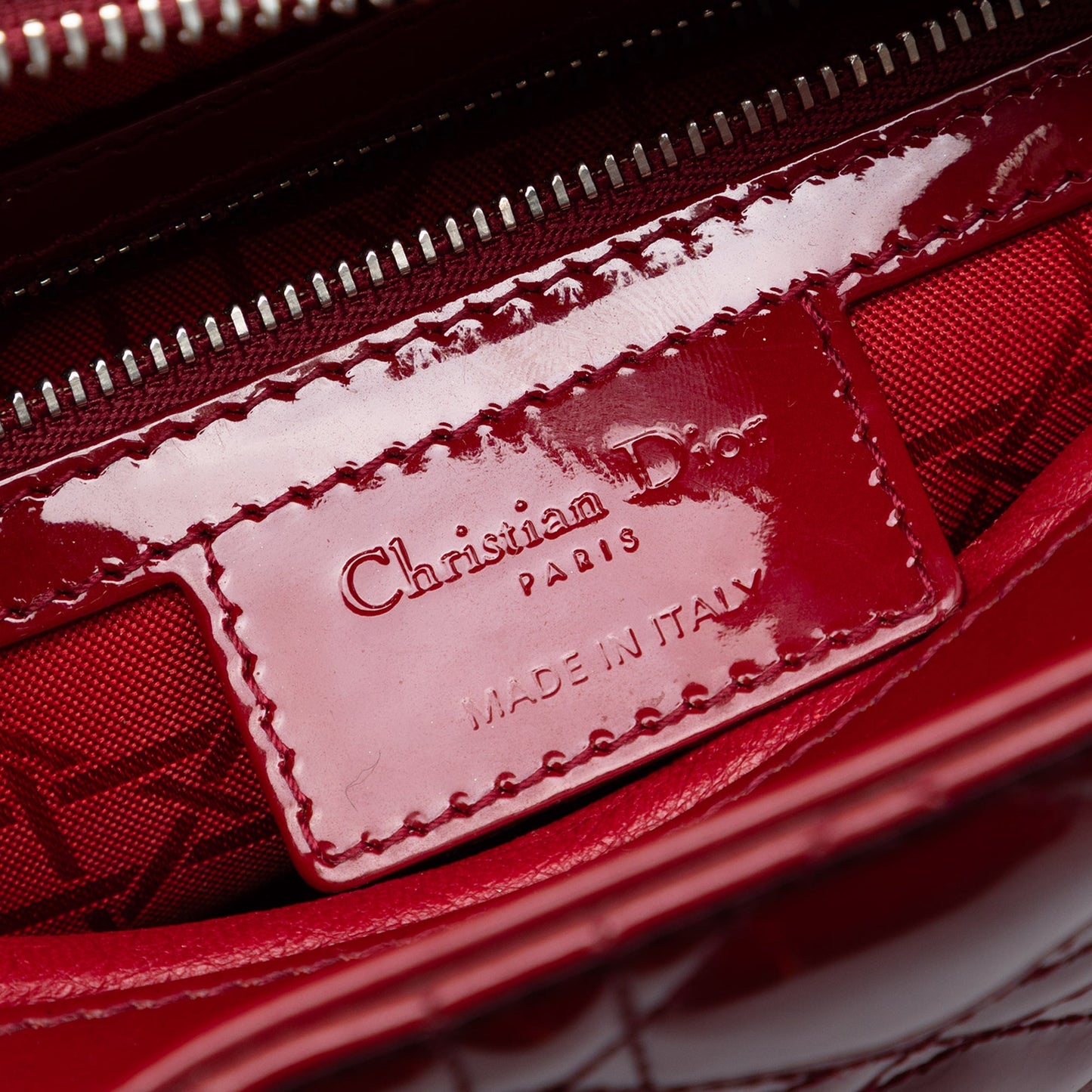 Dior Medium Patent Cannage Lady Dior