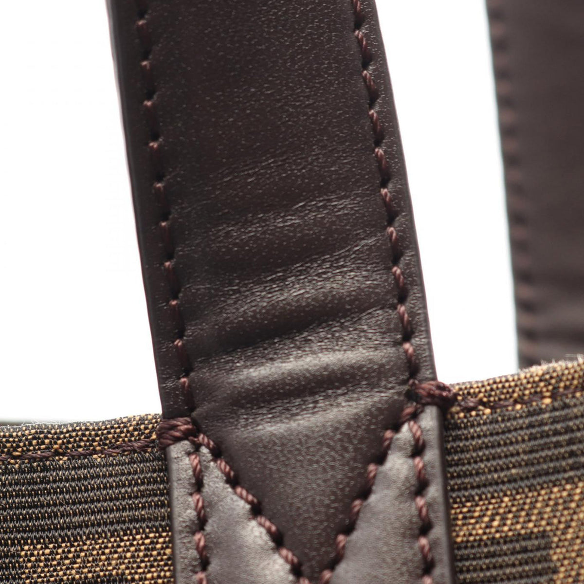 Fendi Zucca Canvas Vertical Satchel — Brown
